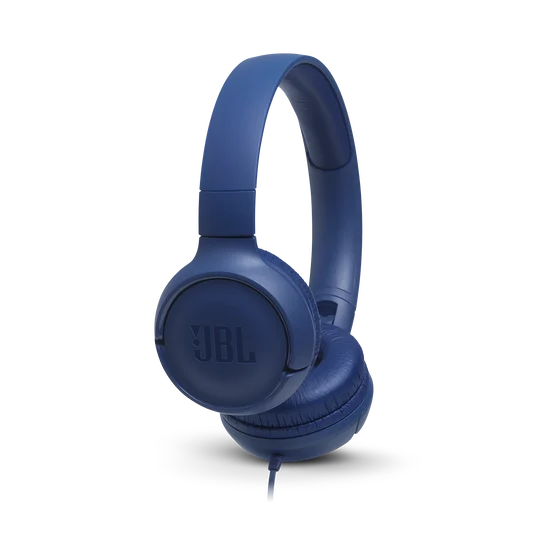 • **JBL Tune 500 Wired On-Ear Headphones** is a lightweight and portable wired headphone designed to deliver powerful JBL Pure Bass Sound for everyday music listening, calls, and entertainment. Equipped with 32mm dynamic drivers, a comfortable on-ear design, and a durable tangle-free flat cable, the JBL Tune 500 offers reliable audio performance with convenient controls for modern users. Featuring a foldable construction, built-in microphone, and one-button remote support for voice assistants like Siri and Google Now, these headphones are ideal for travel, study, office work, and daily use. • **JBL Pure Bass Sound Technology** delivers deep, punchy bass and clear audio performance inspired by JBL’s professional sound systems used in famous venues worldwide. • **32mm Dynamic Drivers** provide balanced sound output with strong bass response and detailed vocals for music, videos, and calls. • **Lightweight On-Ear Design** ensures comfortable long listening sessions with soft ear cushions and a padded headband for everyday use. • **Foldable Portable Construction** allows the headphones to fold flat for easy carrying and convenient storage during travel or commuting. • **One-Button Remote with Built-in Microphone** enables simple music playback control, call management, and voice assistant activation directly from the cable. • **Voice Assistant Support** gives quick access to Siri or Google Assistant using the integrated remote control button. • **Tangle-Free Flat Cable Design** prevents cable twisting and tangling, improving durability and convenience while on the move. • **Hands-Free Calling Support** allows users to answer and manage calls without removing the headphones. • **Universal Wired Compatibility** supports smartphones, tablets, laptops, desktop computers, and other devices with standard audio connectivity. • **Comfortable Everyday Listening Experience** combines lightweight materials with ergonomic ear cushions for casual listening throughout the day. --- **Specifications** **Product Name:** JBL Tune 500 Wired On-Ear Headphones **Driver Information:** • 32mm Dynamic Drivers **Sound Technology:** • JBL Pure Bass Sound **Frequency Response:** • 20Hz – 20kHz **Sensitivity:** • 1kHz – 24dBV/Pa **Impedance:** • 32Ω **Microphones:** • Built-in Microphone • Number of Microphones: 1 **Connectivity:** • Wired Connection **Cable Information:** • Cable Length: 118.7cm / 3.89ft • Tangle-Free Flat Cable Design **Controls:** • One-Button Remote Control • Music Playback Control • Call Management • Voice Assistant Activation **Voice Assistant Support:** • Siri • Google Assistant **Design Features:** • On-Ear Design • Foldable Construction • Flat-Fold Design • Lightweight Build • Soft Ear Cushions • Padded Headband **Weight:** • 148g **Functions:** • Hands-Free Calling • Built-in Microphone • Foldable Design • JBL Pure Bass Sound • Portable Everyday Use --- **Q&A** **Q1: Is the JBL Tune 500 wireless or wired?** • The JBL Tune 500 is a wired on-ear headphone designed for reliable plug-and-play audio connectivity. **Q2: Does the headphone have a microphone for calls?** • Yes, it includes a built-in microphone and one-button remote for hands-free calling. **Q3: Can I use voice assistants with the JBL Tune 500?** • Yes, the one-button remote supports quick access to Siri and Google Assistant. **Q4: Are the headphones comfortable for long use?** • Yes, the lightweight design, soft ear cushions, and padded headband provide comfortable extended listening sessions. **Q5: Does the cable get tangled easily?** • No, the headphone uses a durable flat tangle-free cable to reduce cable twisting and tangling. **Q6: Are the JBL Tune 500 headphones foldable?** • Yes, the foldable and flat-fold design makes them easy to carry and store. **Q7: What type of sound does the JBL Tune 500 deliver?** • It features JBL Pure Bass Sound with strong bass performance and balanced audio quality. **Q8: Can I use these headphones with laptops and smartphones?** • Yes, the JBL Tune 500 is compatible with smartphones, tablets, laptops, and other audio devices with wired connectivity. **Q9: What is the driver size of the JBL Tune 500?** • The headphones are equipped with 32mm dynamic drivers. **Q10: Is the JBL Tune 500 suitable for travel?** • Yes, the lightweight foldable design makes it convenient for commuting, travel, and everyday portable use.