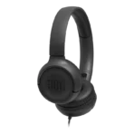 • **JBL Tune 500 Wired On-Ear Headphones** is a lightweight and portable wired headphone designed to deliver powerful JBL Pure Bass Sound for everyday music listening, calls, and entertainment. Equipped with 32mm dynamic drivers, a comfortable on-ear design, and a durable tangle-free flat cable, the JBL Tune 500 offers reliable audio performance with convenient controls for modern users. Featuring a foldable construction, built-in microphone, and one-button remote support for voice assistants like Siri and Google Now, these headphones are ideal for travel, study, office work, and daily use. • **JBL Pure Bass Sound Technology** delivers deep, punchy bass and clear audio performance inspired by JBL’s professional sound systems used in famous venues worldwide. • **32mm Dynamic Drivers** provide balanced sound output with strong bass response and detailed vocals for music, videos, and calls. • **Lightweight On-Ear Design** ensures comfortable long listening sessions with soft ear cushions and a padded headband for everyday use. • **Foldable Portable Construction** allows the headphones to fold flat for easy carrying and convenient storage during travel or commuting. • **One-Button Remote with Built-in Microphone** enables simple music playback control, call management, and voice assistant activation directly from the cable. • **Voice Assistant Support** gives quick access to Siri or Google Assistant using the integrated remote control button. • **Tangle-Free Flat Cable Design** prevents cable twisting and tangling, improving durability and convenience while on the move. • **Hands-Free Calling Support** allows users to answer and manage calls without removing the headphones. • **Universal Wired Compatibility** supports smartphones, tablets, laptops, desktop computers, and other devices with standard audio connectivity. • **Comfortable Everyday Listening Experience** combines lightweight materials with ergonomic ear cushions for casual listening throughout the day. --- **Specifications** **Product Name:** JBL Tune 500 Wired On-Ear Headphones **Driver Information:** • 32mm Dynamic Drivers **Sound Technology:** • JBL Pure Bass Sound **Frequency Response:** • 20Hz – 20kHz **Sensitivity:** • 1kHz – 24dBV/Pa **Impedance:** • 32Ω **Microphones:** • Built-in Microphone • Number of Microphones: 1 **Connectivity:** • Wired Connection **Cable Information:** • Cable Length: 118.7cm / 3.89ft • Tangle-Free Flat Cable Design **Controls:** • One-Button Remote Control • Music Playback Control • Call Management • Voice Assistant Activation **Voice Assistant Support:** • Siri • Google Assistant **Design Features:** • On-Ear Design • Foldable Construction • Flat-Fold Design • Lightweight Build • Soft Ear Cushions • Padded Headband **Weight:** • 148g **Functions:** • Hands-Free Calling • Built-in Microphone • Foldable Design • JBL Pure Bass Sound • Portable Everyday Use --- **Q&A** **Q1: Is the JBL Tune 500 wireless or wired?** • The JBL Tune 500 is a wired on-ear headphone designed for reliable plug-and-play audio connectivity. **Q2: Does the headphone have a microphone for calls?** • Yes, it includes a built-in microphone and one-button remote for hands-free calling. **Q3: Can I use voice assistants with the JBL Tune 500?** • Yes, the one-button remote supports quick access to Siri and Google Assistant. **Q4: Are the headphones comfortable for long use?** • Yes, the lightweight design, soft ear cushions, and padded headband provide comfortable extended listening sessions. **Q5: Does the cable get tangled easily?** • No, the headphone uses a durable flat tangle-free cable to reduce cable twisting and tangling. **Q6: Are the JBL Tune 500 headphones foldable?** • Yes, the foldable and flat-fold design makes them easy to carry and store. **Q7: What type of sound does the JBL Tune 500 deliver?** • It features JBL Pure Bass Sound with strong bass performance and balanced audio quality. **Q8: Can I use these headphones with laptops and smartphones?** • Yes, the JBL Tune 500 is compatible with smartphones, tablets, laptops, and other audio devices with wired connectivity. **Q9: What is the driver size of the JBL Tune 500?** • The headphones are equipped with 32mm dynamic drivers. **Q10: Is the JBL Tune 500 suitable for travel?** • Yes, the lightweight foldable design makes it convenient for commuting, travel, and everyday portable use.