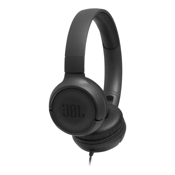 • **JBL Tune 500 Wired On-Ear Headphones** is a lightweight and portable wired headphone designed to deliver powerful JBL Pure Bass Sound for everyday music listening, calls, and entertainment. Equipped with 32mm dynamic drivers, a comfortable on-ear design, and a durable tangle-free flat cable, the JBL Tune 500 offers reliable audio performance with convenient controls for modern users. Featuring a foldable construction, built-in microphone, and one-button remote support for voice assistants like Siri and Google Now, these headphones are ideal for travel, study, office work, and daily use. • **JBL Pure Bass Sound Technology** delivers deep, punchy bass and clear audio performance inspired by JBL’s professional sound systems used in famous venues worldwide. • **32mm Dynamic Drivers** provide balanced sound output with strong bass response and detailed vocals for music, videos, and calls. • **Lightweight On-Ear Design** ensures comfortable long listening sessions with soft ear cushions and a padded headband for everyday use. • **Foldable Portable Construction** allows the headphones to fold flat for easy carrying and convenient storage during travel or commuting. • **One-Button Remote with Built-in Microphone** enables simple music playback control, call management, and voice assistant activation directly from the cable. • **Voice Assistant Support** gives quick access to Siri or Google Assistant using the integrated remote control button. • **Tangle-Free Flat Cable Design** prevents cable twisting and tangling, improving durability and convenience while on the move. • **Hands-Free Calling Support** allows users to answer and manage calls without removing the headphones. • **Universal Wired Compatibility** supports smartphones, tablets, laptops, desktop computers, and other devices with standard audio connectivity. • **Comfortable Everyday Listening Experience** combines lightweight materials with ergonomic ear cushions for casual listening throughout the day. --- **Specifications** **Product Name:** JBL Tune 500 Wired On-Ear Headphones **Driver Information:** • 32mm Dynamic Drivers **Sound Technology:** • JBL Pure Bass Sound **Frequency Response:** • 20Hz – 20kHz **Sensitivity:** • 1kHz – 24dBV/Pa **Impedance:** • 32Ω **Microphones:** • Built-in Microphone • Number of Microphones: 1 **Connectivity:** • Wired Connection **Cable Information:** • Cable Length: 118.7cm / 3.89ft • Tangle-Free Flat Cable Design **Controls:** • One-Button Remote Control • Music Playback Control • Call Management • Voice Assistant Activation **Voice Assistant Support:** • Siri • Google Assistant **Design Features:** • On-Ear Design • Foldable Construction • Flat-Fold Design • Lightweight Build • Soft Ear Cushions • Padded Headband **Weight:** • 148g **Functions:** • Hands-Free Calling • Built-in Microphone • Foldable Design • JBL Pure Bass Sound • Portable Everyday Use --- **Q&A** **Q1: Is the JBL Tune 500 wireless or wired?** • The JBL Tune 500 is a wired on-ear headphone designed for reliable plug-and-play audio connectivity. **Q2: Does the headphone have a microphone for calls?** • Yes, it includes a built-in microphone and one-button remote for hands-free calling. **Q3: Can I use voice assistants with the JBL Tune 500?** • Yes, the one-button remote supports quick access to Siri and Google Assistant. **Q4: Are the headphones comfortable for long use?** • Yes, the lightweight design, soft ear cushions, and padded headband provide comfortable extended listening sessions. **Q5: Does the cable get tangled easily?** • No, the headphone uses a durable flat tangle-free cable to reduce cable twisting and tangling. **Q6: Are the JBL Tune 500 headphones foldable?** • Yes, the foldable and flat-fold design makes them easy to carry and store. **Q7: What type of sound does the JBL Tune 500 deliver?** • It features JBL Pure Bass Sound with strong bass performance and balanced audio quality. **Q8: Can I use these headphones with laptops and smartphones?** • Yes, the JBL Tune 500 is compatible with smartphones, tablets, laptops, and other audio devices with wired connectivity. **Q9: What is the driver size of the JBL Tune 500?** • The headphones are equipped with 32mm dynamic drivers. **Q10: Is the JBL Tune 500 suitable for travel?** • Yes, the lightweight foldable design makes it convenient for commuting, travel, and everyday portable use.