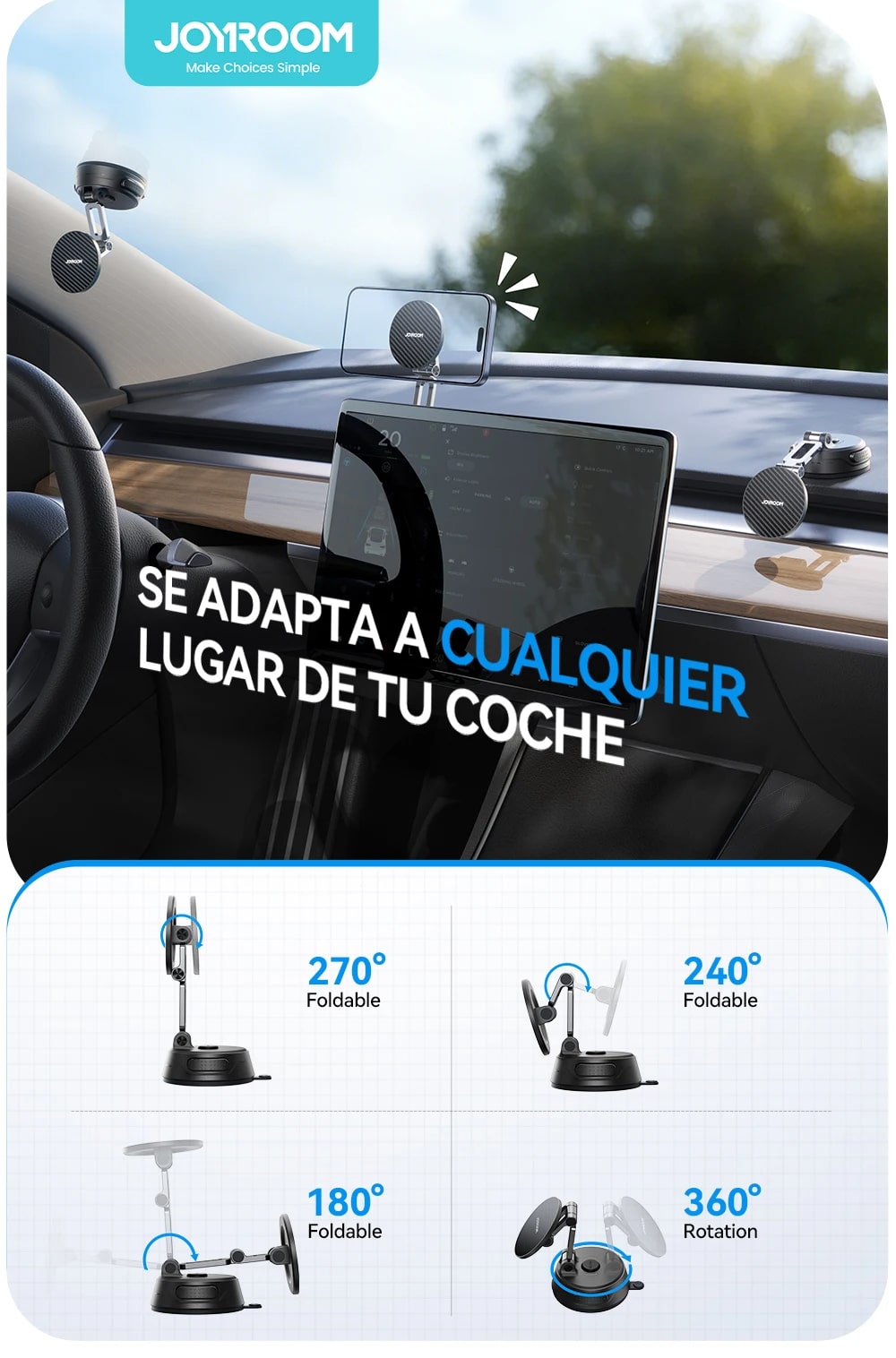 JOYROOM JR ZS510 Foldable Magnetic Car Phone Holder 4