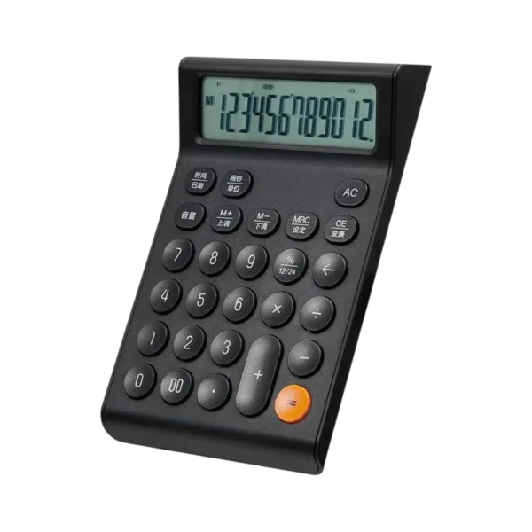 • **KACO MATE Electronic Calculator K1429** is a stylish and functional desktop calculator designed for students, office workers, accountants, and everyday calculation needs. Featuring a large 12-digit display, music-tuned buttons, oversized easy-press keys, and a modern minimalist design, the KACO MATE calculator combines practicality with an enjoyable user experience. Built with durable ABS material and designed for comfortable daily operation, this calculator is ideal for office work, school tasks, financial calculations, home usage, and desktop organization. • **12-Digit Large Display Screen** provides clear and accurate number visibility for comfortable reading during calculations. • **Music-Tuned Button Design** adds a fun interactive experience by assigning different tones to number keys during operation. • **Large Easy-Press Buttons** improve typing comfort and reduce input errors for faster daily calculations. • **Modern Desktop Stationery Design** enhances workspace aesthetics with a clean and professional appearance. • **Durable ABS Construction** ensures long-lasting reliability and resistance to daily wear. • **User-Friendly Layout** makes the calculator suitable for students, office workers, teachers, accountants, and business users. • **Compact Desktop Size** fits conveniently on office desks, study tables, and reception counters without occupying excessive space. • **Battery Powered Operation** supports portable and wireless usage for convenient everyday performance. • **Accurate Mathematical Calculations** provide reliable results for office tasks, schoolwork, budgeting, and financial operations. • **Minimalist Black Finish** offers a professional and stylish appearance suitable for modern workspaces. --- ## **Specifications** ### **Product Name:** KACO MATE Electronic Calculator ### **Brand:** • KACO ### **Model:** • K1429 ### **Color:** • Black ### **Display Type:** • Large Screen Display ### **Maximum Display Digits:** • 12 Digits ### **Main Material:** • Acrylonitrile-Butadiene-Styrene (ABS) Plastic ### **Battery Type:** • Two AAA 1.5V Batteries ### **Quantity:** • 1 Unit ### **Implementation Standard:** • GB/T 4967-1995 ### **Button Features:** • Large Easy-Press Keys • Music-Tuned Number Buttons ### **Design Style:** • Desktop Stationery Style • Minimalist Modern Design ### **Functions:** • Daily calculations • Office calculations • Financial calculations • Educational use • Desktop organization --- ## **Q&A** ### **Q1: How many digits can the calculator display?** The calculator supports up to 12-digit display output. ### **Q2: What makes the KACO MATE calculator unique?** It features music-tuned number buttons that produce different tones during use. ### **Q3: What type of batteries does the calculator use?** It uses two AAA 1.5V batteries. ### **Q4: Is the calculator suitable for office use?** Yes, the calculator is ideal for office, finance, business, and educational purposes. ### **Q5: Does the calculator have large buttons?** Yes, it includes oversized easy-press keys for comfortable operation. ### **Q6: What material is used in the calculator body?** The calculator is made from durable ABS plastic material. ### **Q7: Is the display easy to read?** Yes, the large screen display provides clear visibility for daily calculations. ### **Q8: Is the calculator portable?** Yes, the compact battery-powered design makes it portable and convenient for daily use. ### **Q9: What color is the KACO MATE calculator available in?** This model comes in a black color finish. ### **Q10: Who is this calculator suitable for?** It is suitable for students, teachers, accountants, office workers, and general daily users.