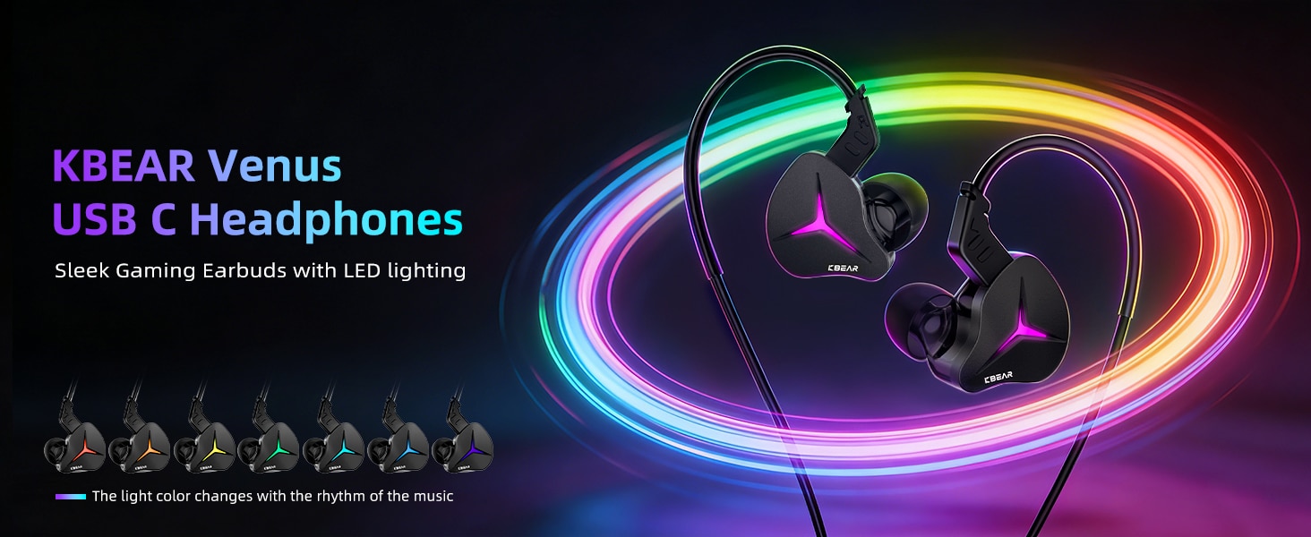 KBEAR Venus In Ear Earphones with LED lighting 4