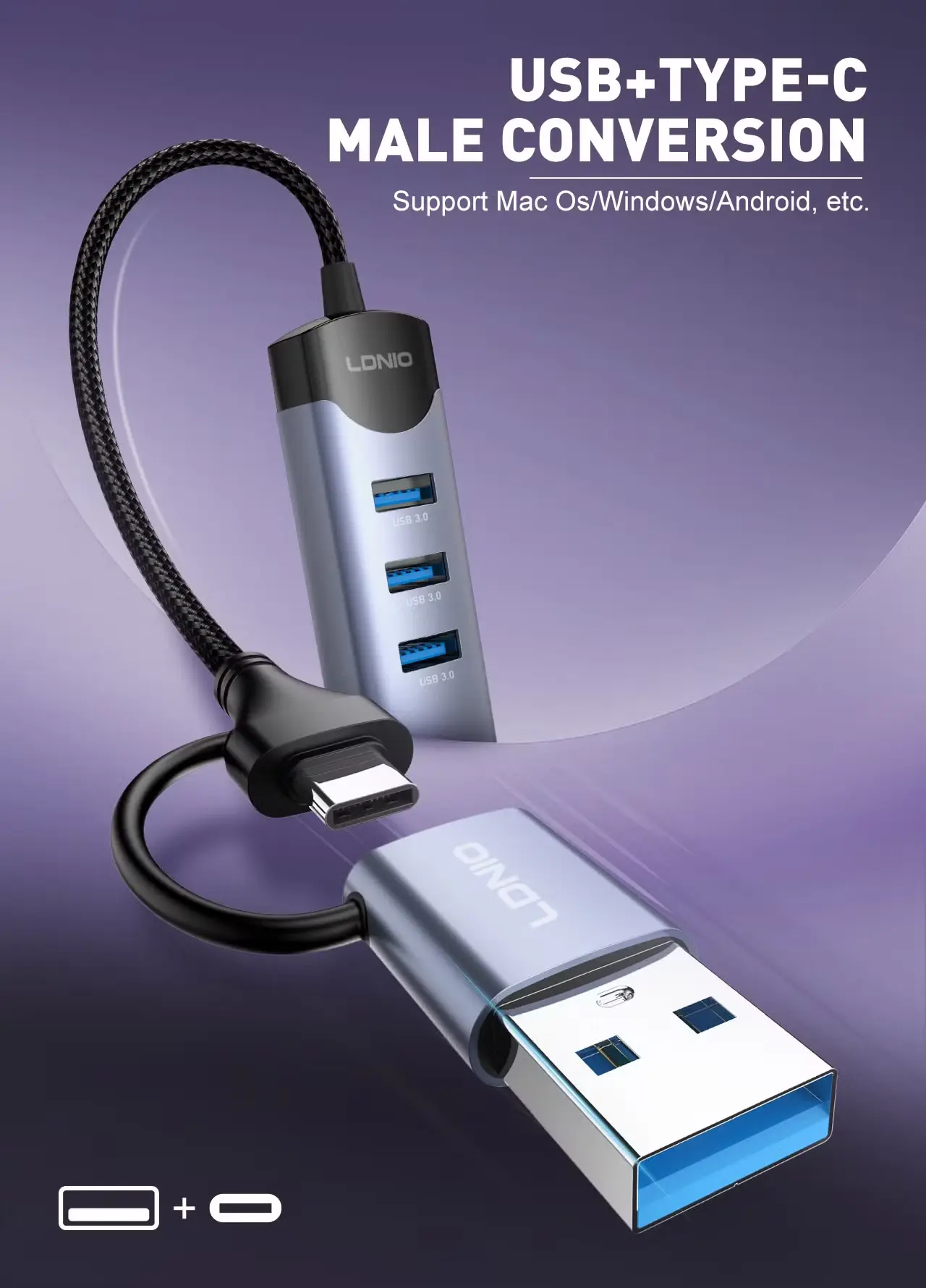 LDNIO DS 144UC 4 In 1 USB AC Hub Adapter 1