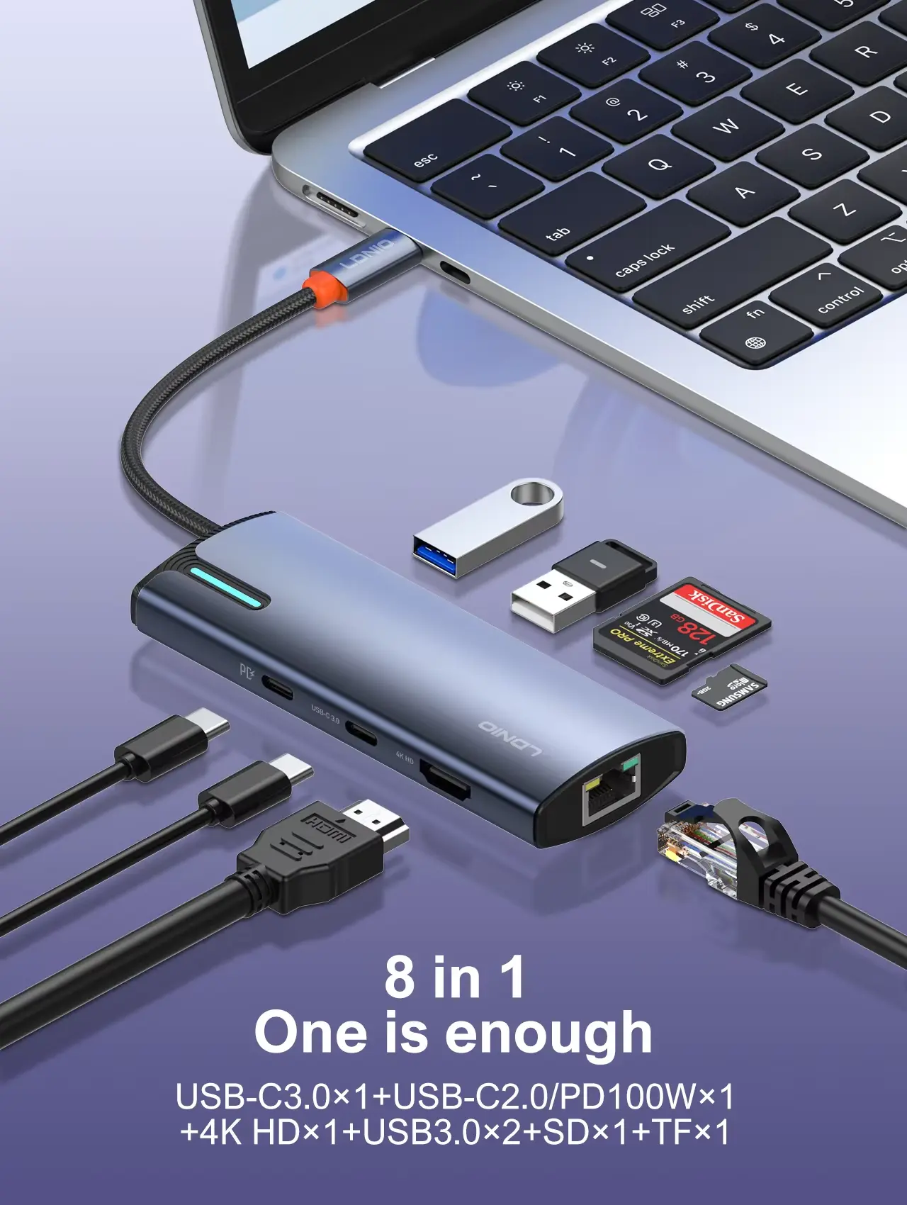 LDNIO DS 18H 8 In 1 USB C Hub Adapter 2