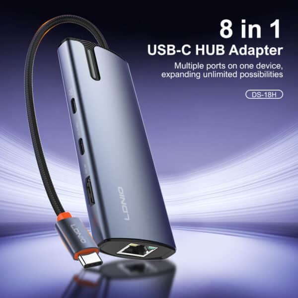 LDNIO DS-18H 8 In 1 USB C Hub Adapter