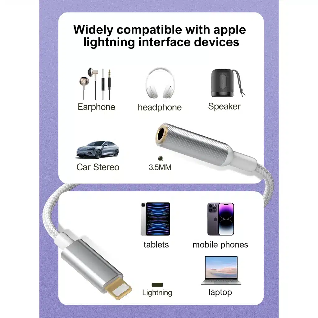 LDNIO LS Y90i Audio Cable AUX Lightning to 3 1