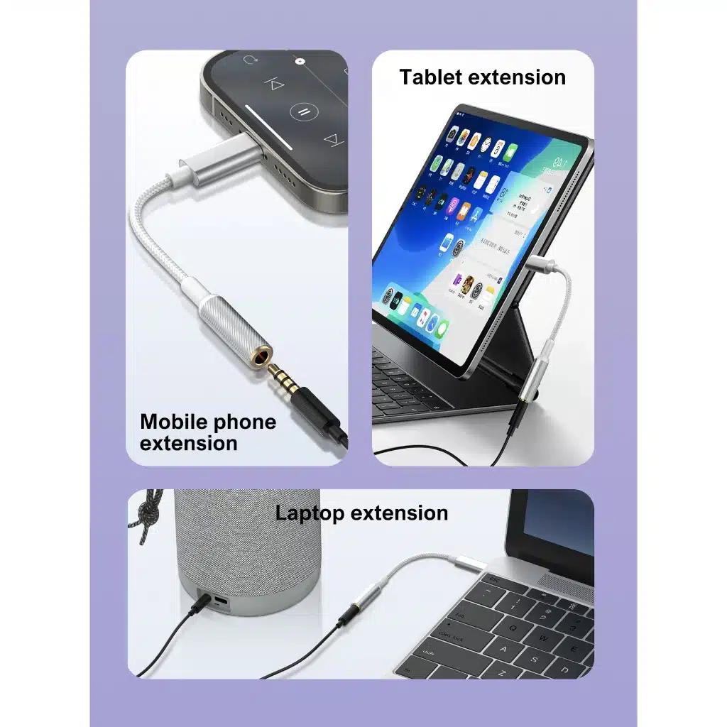 LDNIO LS Y90i Audio Cable AUX Lightning to 3 4