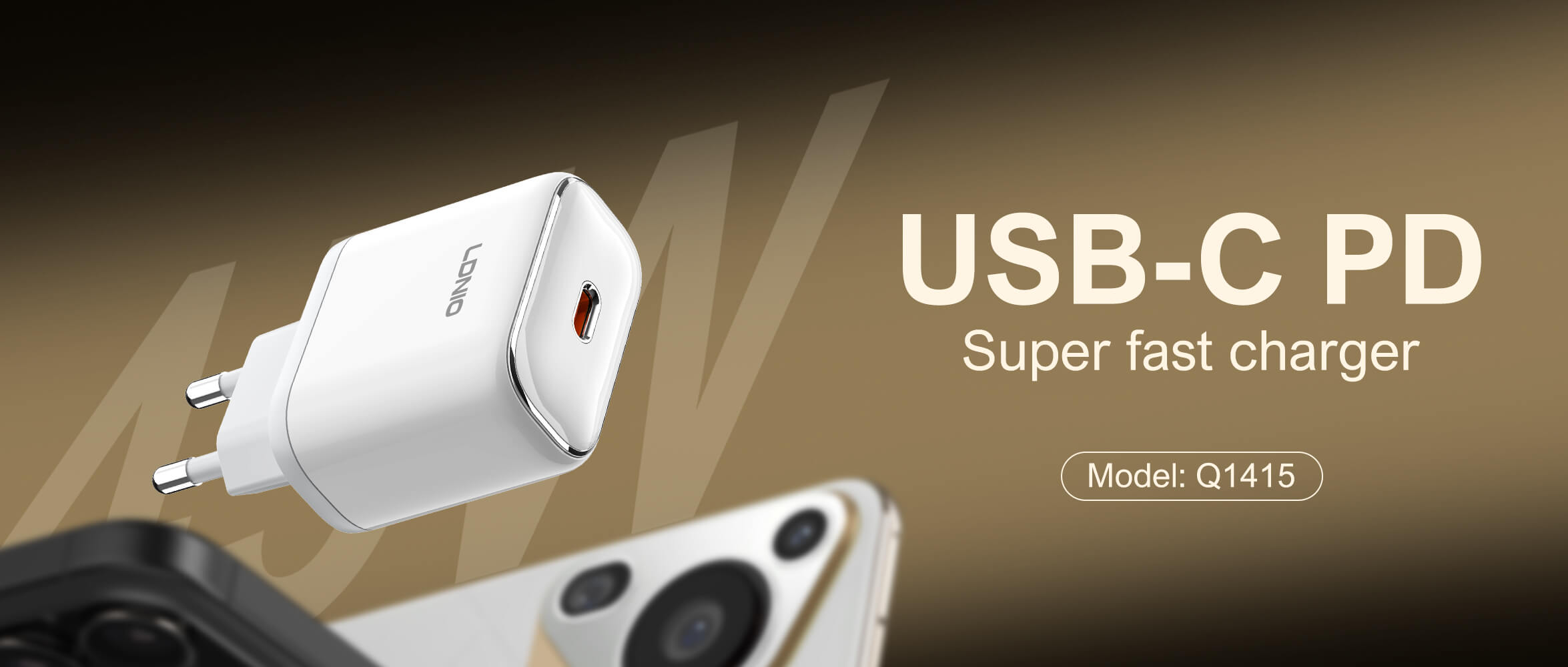 LDNIO Q1415 45W Portable Fast Charger PD Fast Charging Adapter 2
