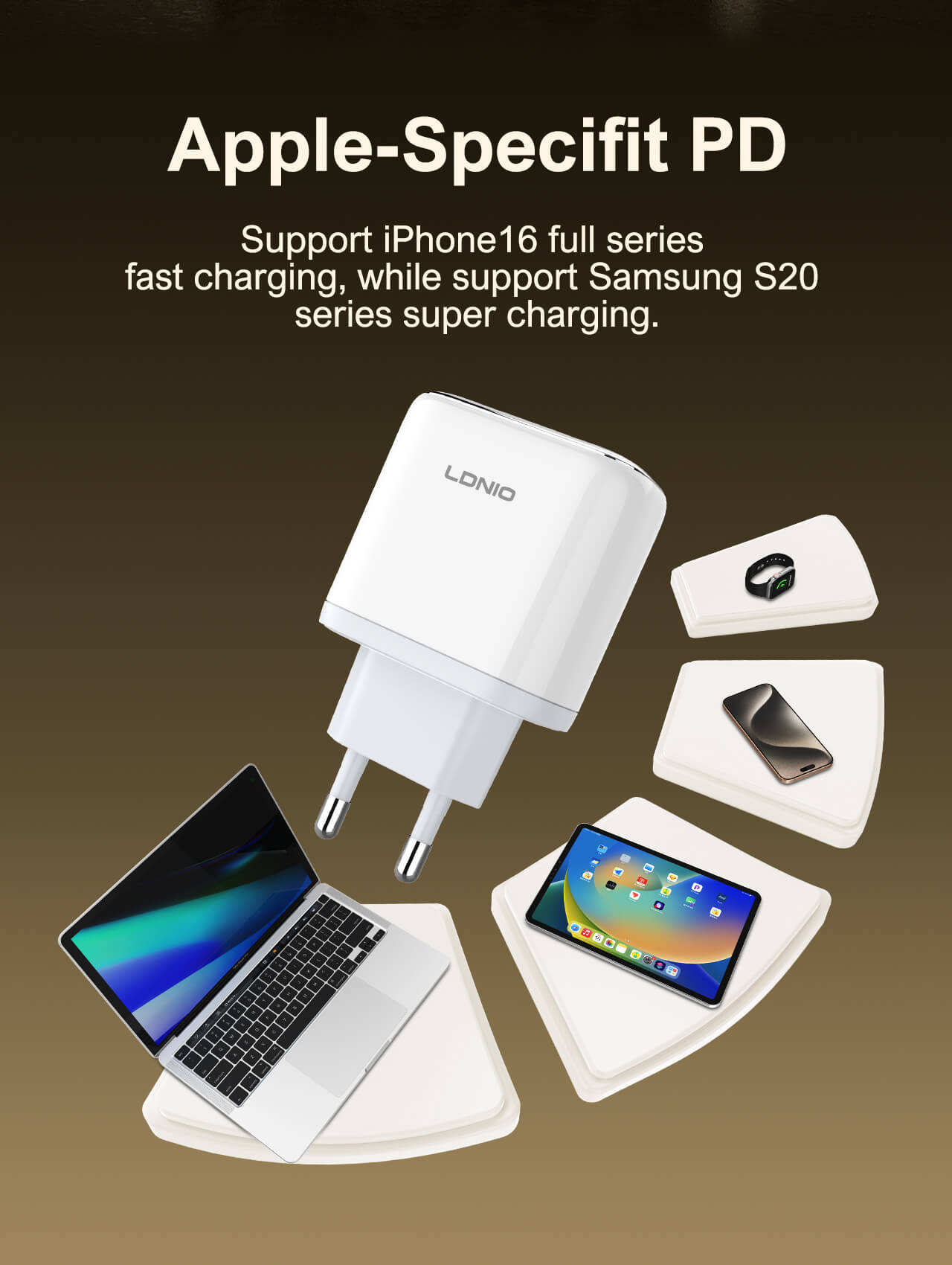 LDNIO Q1415 45W Portable Fast Charger PD Fast Charging Adapter 5