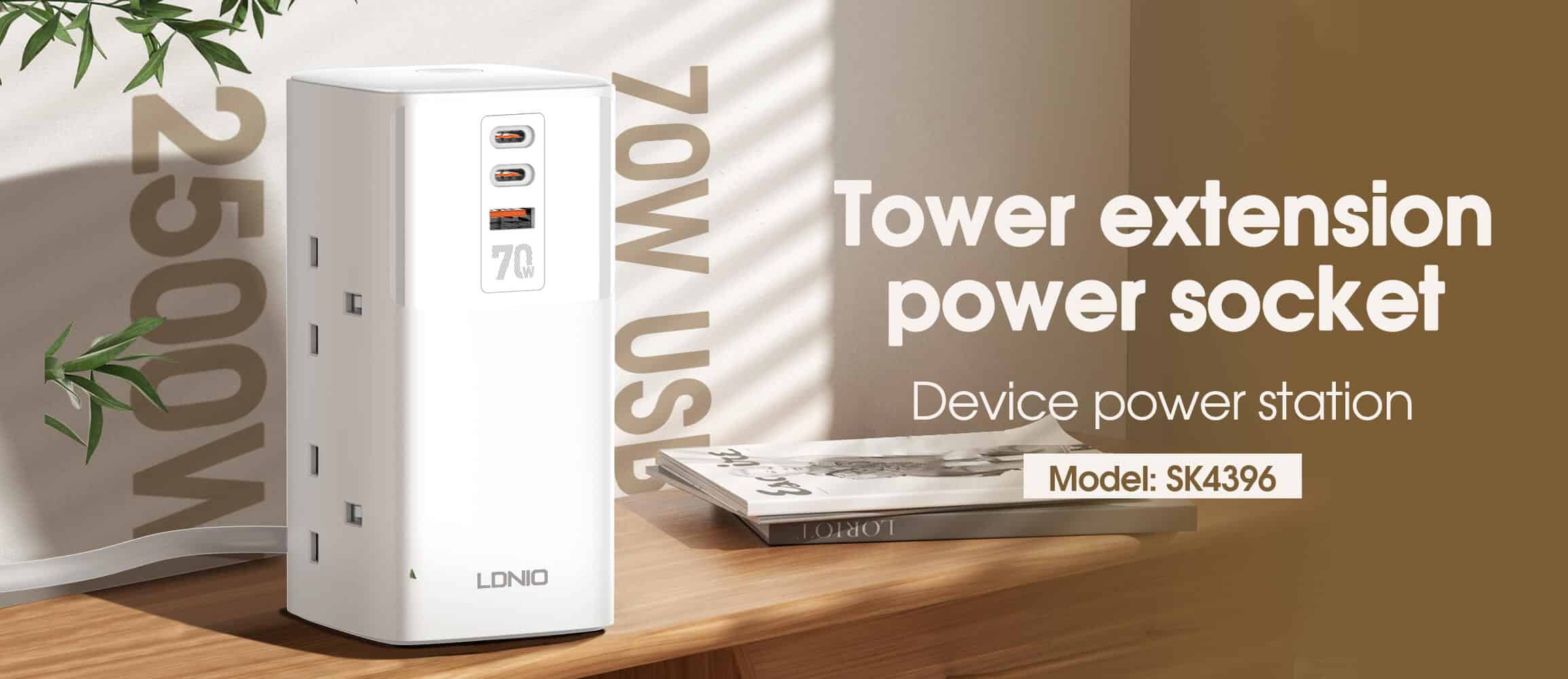 LDNIO SC4396 70W PD Adapter Multifunction Chargers Power Strip 5