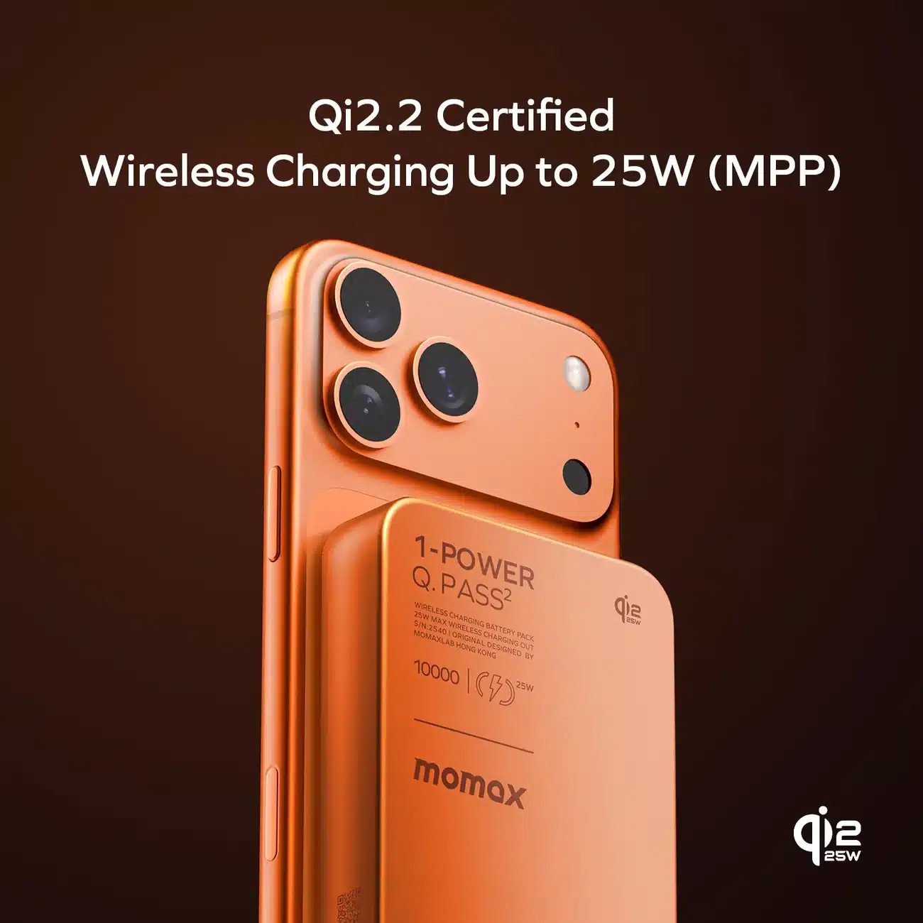 Momax 1 Power Q.Pass² 10000mAh Qi2 25W Magnetic Wireless Power Bank 2