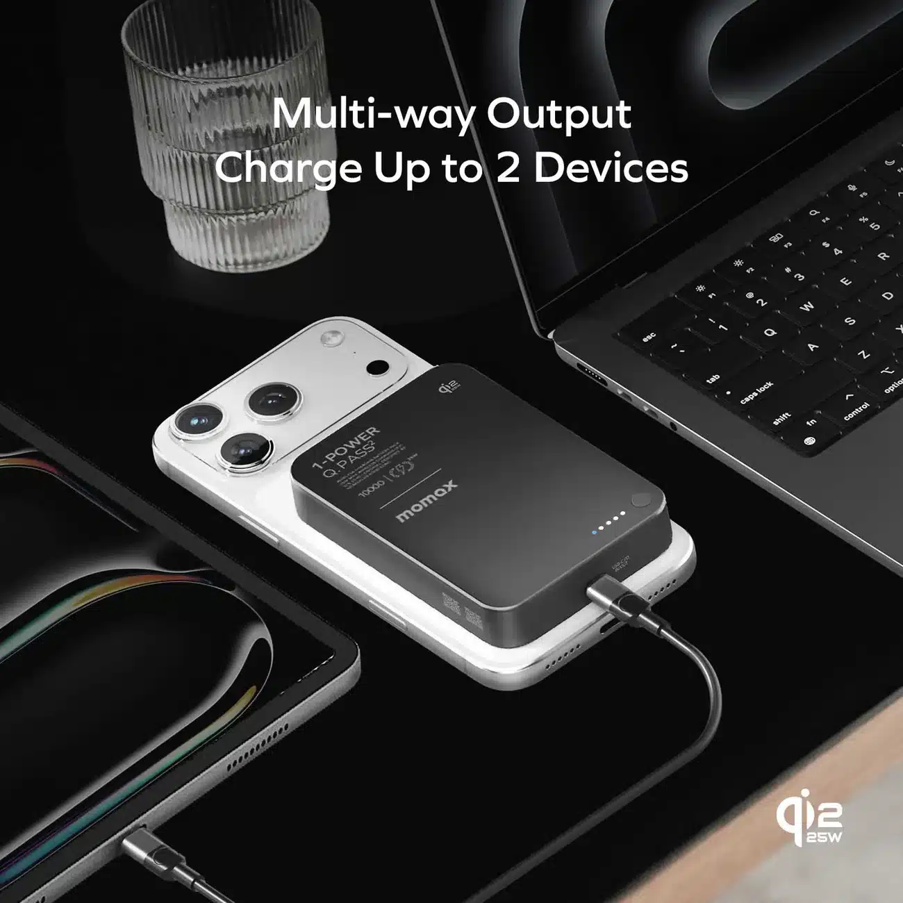 Momax 1 Power Q.Pass² 10000mAh Qi2 25W Magnetic Wireless Power Bank 3