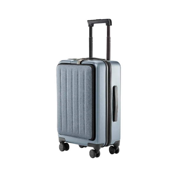 • **NINETYGO Seine Luggage Hardside Carry-on Pro with Front Compartment** is a premium smart carry-on suitcase designed for business travelers, professionals, and frequent flyers who require durability, organized storage, and effortless mobility. Featuring an innovative front-opening laptop compartment, ultra-tough hybrid shell construction, expandable storage capacity, and whisper-silent spinner wheels, this carry-on combines modern travel convenience with professional-grade protection. Built with Germany Covestro scratch-resistant polycarbonate, reinforced EVA front paneling, TSA-approved security locks, and a lightweight portable design, the NINETYGO Seine Carry-on Pro is ideal for business trips, airport travel, office commuting, and organized smart packing. • **Dedicated Front Laptop Compartment** provides quick and secure access to laptops up to 15.6 inches, tablets, travel documents, and electronic accessories. • **Business-Friendly Front Opening Design** allows easy device retrieval during airport security checks and in-flight usage without opening the main compartment. • **Germany Covestro Polycarbonate Shell** delivers outstanding scratch resistance, impact durability, and lightweight protection for travel reliability. • **Hybrid Protective Construction** combines rigid polycarbonate with flexible EVA front panel reinforcement for improved shock absorption and structural durability. • **Five Structural Reinforcement Ribs** enhance suitcase strength and maintain shape stability during heavy travel use. • **Water-Repellent Front Storage Area** protects electronics and accessories from light splashes and daily environmental exposure. • **Expandable Storage System** increases packing capacity up to 24% for more flexible travel organization and extra storage space. • **Maximum 47L Capacity** provides generous storage for clothing, gadgets, accessories, and travel essentials while maintaining carry-on convenience. • **TSA-Approved Dual Combination Locks** secure both the main compartment and front storage section for safer travel and airport compliance. • **Four 360° Silent Double Spinner Wheels** ensure smooth multidirectional rolling performance with quieter movement across different surfaces. • **Aluminum Alloy Telescoping Handle** features a durable 4-level adjustable design with minimal wobble for stable and comfortable handling. • **Lightweight Carry-on Construction** weighs approximately 3.4kg for easier airport mobility and overhead compartment handling. • **Professional Travel Aesthetic** combines modern business styling with practical functionality suitable for work trips and premium travel use. --- ## **Specifications** ### **Product Name:** NINETYGO Seine Luggage Hardside Carry-on Pro with Front Compartment ### **Brand:** • NINETYGO ### **Series:** • Seine Carry-on Pro ### **Size:** • 20 Inch ### **Capacity:** • Up to 36L • Expandable up to 47L ### **Material:** • Germany Covestro Polycarbonate (PC) • Aluminum Alloy • ABS • EVA ### **Color Options:** • Blue • Grey • Black ### **Weight:** • Approximately 3.4kg ### **Dimensions:** • 559 × 370 × 230 mm ### **Laptop Compatibility:** • Supports laptops up to 15.6 inches ### **Security System:** • TSA-Certified Dual Combination Locks ### **Wheel System:** • 4 × 360° Silent Double Spinner Wheels ### **Handle Type:** • 4-Level Aluminum Alloy Telescoping Handle ### **Front Compartment Features:** • Front-opening quick access design • Splash-resistant EVA compartment • Electronics storage support ### **Shell Construction:** • Scratch-resistant hard shell • Reinforced hybrid structure • Five structural reinforcement ribs ### **Special Features:** • Expandable storage system • Lightweight carry-on design • Business travel optimized layout • Water-repellent front section • Minimal handle wobble design ### **Functions:** • Carry-on travel • Laptop storage • Business travel organization • Secure airport transportation • Expandable packing support --- ## **Q&A** ### **Q1: What size laptop can fit in the front compartment?** The front compartment supports laptops up to 15.6 inches. ### **Q2: Is the suitcase airline carry-on compatible?** Yes, the 20-inch design meets most airline carry-on size requirements. ### **Q3: Does the suitcase support expandable storage?** Yes, the expandable design increases storage capacity by up to 24%, reaching a maximum of 47L. ### **Q4: What materials are used in the luggage construction?** The suitcase uses Germany Covestro polycarbonate, EVA, ABS, and aluminum alloy materials. ### **Q5: Does the suitcase include TSA locks?** Yes, it includes TSA-approved locks on both the main and front compartments. ### **Q6: Are the wheels quiet during movement?** Yes, the luggage features whisper-silent double spinner wheels for smooth rolling performance. ### **Q7: Is the front compartment water resistant?** Yes, the front compartment features water-repellent protection for electronics and accessories. ### **Q8: How much does the suitcase weigh?** The luggage weighs approximately 3.4kg. ### **Q9: Is the telescoping handle adjustable?** Yes, it includes a durable 4-level adjustable aluminum alloy telescoping handle. ### **Q10: Who is this luggage best suited for?** It is ideal for business travelers, professionals, students, and frequent flyers needing organized laptop-friendly carry-on storage.