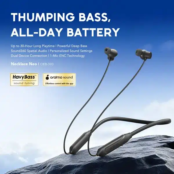 Oraimo Necklace Neo Powerful Bass 30hr Playingtime Wireless Neckband Headphone