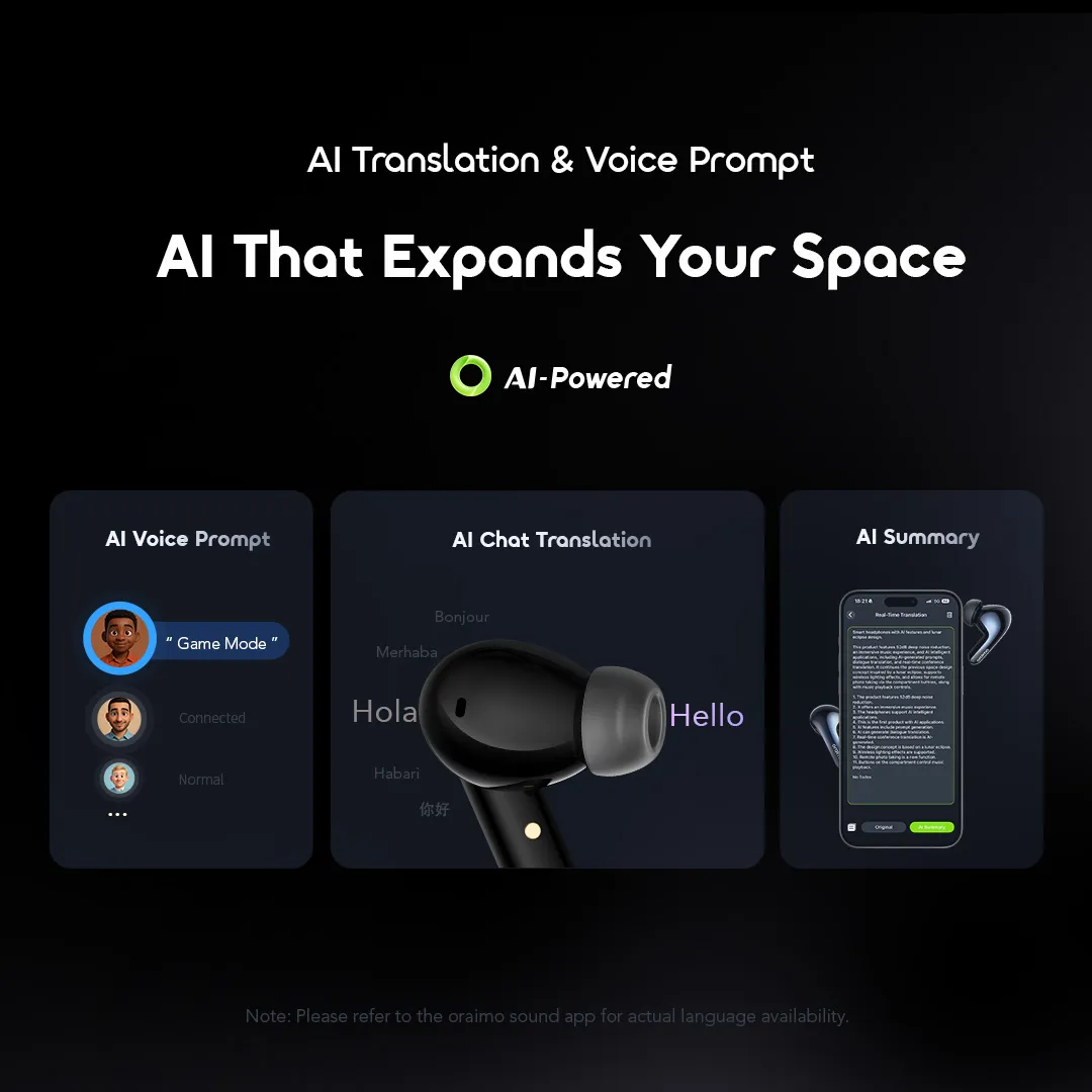 Oraimo SpaceBuds 2 AI Smart 45hrs Playtime True Wireless Earbuds 5