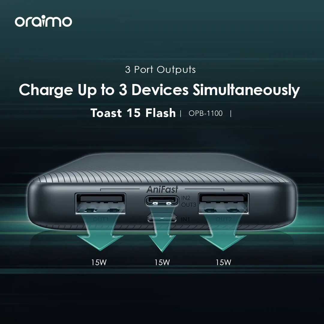 Oraimo Toast 15 Flash 10000mAh Fast Charging Power Bank 3