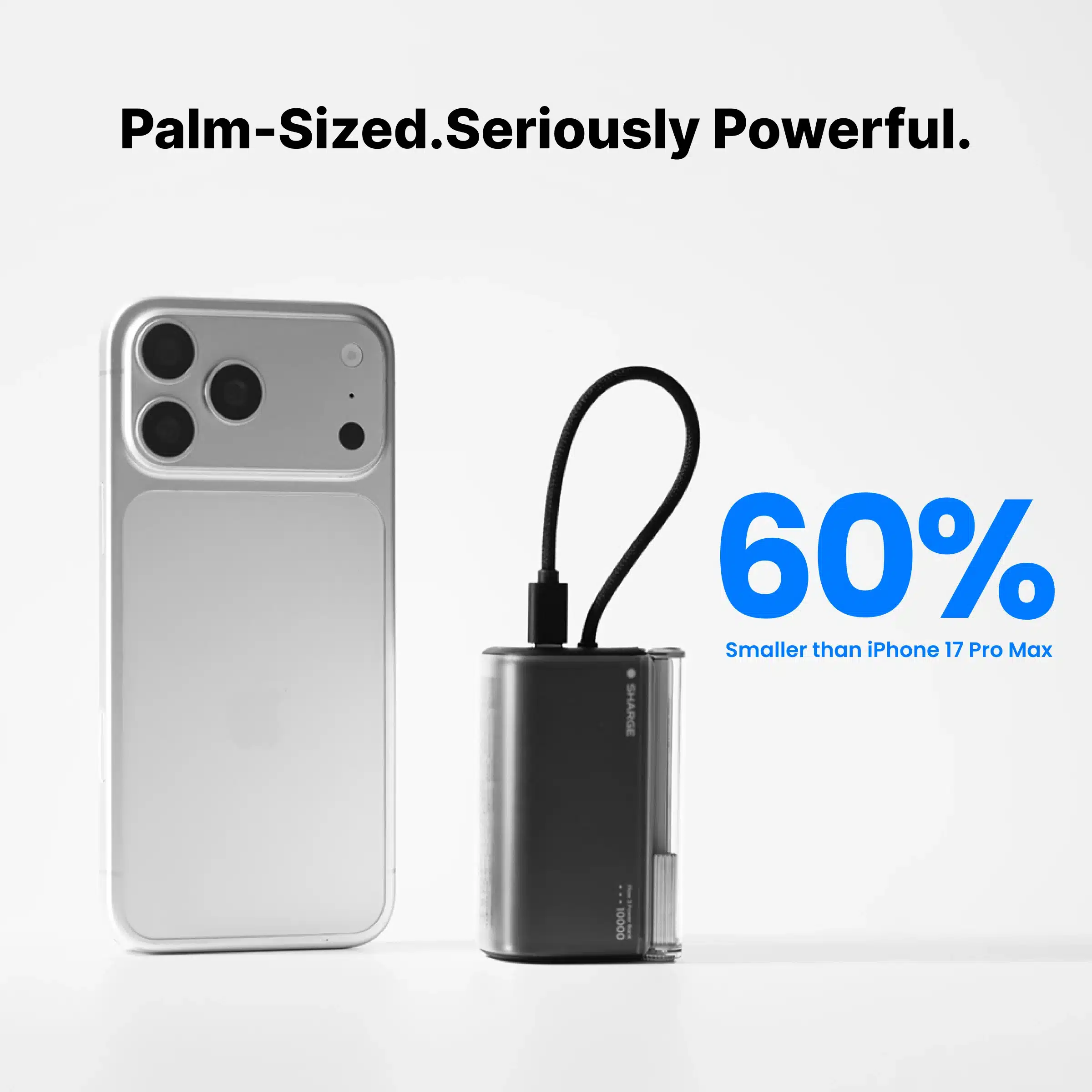 SHARGE Flow 3 Power Bank 45W 10K Built in Cable 4