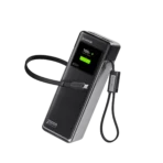 • **SHARGE HyperTower 170 Power Bank (4-in-1, 170W, 25K)** is a flagship ultra-high-power portable charging station designed for professionals, creators, travelers, gamers, and heavy multi-device users. Featuring up to 170W total output, intelligent 4-channel fast charging, dual built-in USB-C cables, a massive 25,000mAh battery, and real-time smart display monitoring, this premium power bank delivers desktop-grade charging performance in a compact travel-friendly form factor. With advanced thermal management, premium automotive-grade battery cells, and simultaneous charging for up to four devices, the HyperTower 170 is engineered for demanding everyday productivity and travel power needs. • **170W Maximum Total Output** delivers ultra-fast charging performance for laptops, tablets, smartphones, gaming devices, and accessories simultaneously. • **25,000mAh High-Capacity Battery** provides long-lasting backup power for work, travel, business trips, gaming, and outdoor use. • **100W Single-Port Fast Charging** supports high-speed charging for compatible laptops and flagship smartphones with minimal downtime. • **4-Device Simultaneous Charging** intelligently distributes power across connected devices for stable and optimized charging efficiency. • **Built-in Dual USB-C Cables** include one retractable USB-C cable and one integrated USB-C cable for clutter-free portable charging. • **100W Ultra-Fast Self-Recharge** allows the power bank to recharge significantly faster than conventional high-capacity models. • **Real-Time Smart Display Screen** shows charging speed, battery percentage, output information, and power status for complete charging control. • **Premium Automotive-Grade Battery Cells** provide enhanced durability, charging stability, safety, and long-term performance reliability. • **Advanced Heat Control System** helps maintain safe operating temperatures and consistent charging performance during heavy usage. • **Compact Soda-Can Sized Design** delivers powerful charging capabilities while remaining portable and airline-friendly for travel convenience. --- ## **Specifications** ### **Product Name:** SHARGE HyperTower 170 Power Bank ### **Model:** • X6 ### **Battery Capacity:** • 25,000mAh ### **Rated Battery Capacity:** • 14,500mAh (5V⎓3A) ### **Maximum Total Output:** • 170W ### **Maximum Single-Port Output:** • 100W ### **Charging Capability:** • Supports Charging Up To 4 Devices Simultaneously ### **Port Configuration:** • USB-C Port ×1 • Built-in USB-C Cable ×2 • USB-A Port ×1 ### **Input Specifications:** #### **USB-C1 Cable Input:** • 5V⎓3A • 9V⎓3A • 12V⎓3A • 15V⎓3A • 20V⎓5A #### **USB-C2 Cable Input:** • 5V⎓3A • 9V⎓3A • 12V⎓3A • 15V⎓3A • 20V⎓5A #### **USB-C3 Input:** • 5V⎓3A • 9V⎓3A • 12V⎓3A • 15V⎓3A • 20V⎓5A ### **Single-Port Output:** #### **USB-C1 / USB-C2 / USB-C3:** • 5V⎓3A • 9V⎓3A • 11V⎓6.1A • 12V⎓3A • 15V⎓3A • 20V⎓5A • 20V⎓6A #### **USB-A Output:** • 5V⎓3A • 9V⎓3A • 11V⎓6.1A • 12V⎓2.5A • 20V⎓1.5A ### **Multi-Port Charging Support:** • Dual-port charging up to 100W + 65W • Triple-port intelligent distribution • Quad-port charging up to 170W total output ### **Conversion Rate:** • ≥80% ### **Material & Build:** • Premium Durable Construction • Automotive-Grade Battery Cells ### **Dimensions:** • 159.8 × 53.4 × 52.2 mm ### **Weight:** • Approx. 665g ### **Special Features:** • Integrated dual USB-C cables • Retractable cable design • Smart display monitoring • Intelligent power distribution • Airline approved • Advanced thermal management • High durability internal frame --- ## **Q&A** ### **Q1: How many devices can the HyperTower 170 charge simultaneously?** It can charge up to four devices at the same time. ### **Q2: What is the maximum charging output?** The maximum combined output is 170W. ### **Q3: Does it support laptop charging?** Yes, the 100W single-port output supports fast charging for compatible laptops and tablets. ### **Q4: Are charging cables included?** Yes, it features two built-in USB-C cables, including one retractable cable. ### **Q5: Is the power bank airline approved?** Yes, the HyperTower 170 is airline approved for travel use. ### **Q6: Does it support fast self-recharging?** Yes, it supports up to 100W ultra-fast self-recharging. ### **Q7: What type of display does it have?** It includes a smart real-time display showing battery level, charging speed, and output information. ### **Q8: Is it suitable for gaming devices and tablets?** Yes, it supports smartphones, gaming devices, tablets, laptops, and other USB-powered electronics. ### **Q9: Does the power bank include safety and heat management features?** Yes, it uses advanced heat control and premium automotive-grade battery cells for safe charging. ### **Q10: Is the HyperTower 170 portable despite its large capacity?** Yes, it features a compact soda-can-sized design for easier portability and travel convenience.
