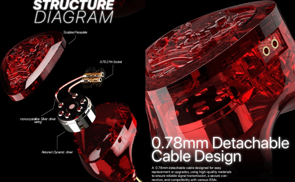 TANGZU WANER SG 2 Red Lion Edition In Ear Monitor Earphones 3