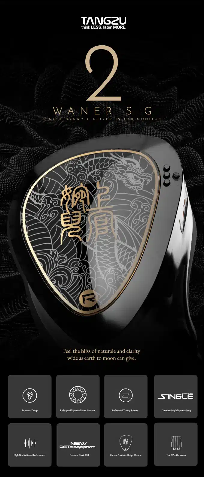 TANGZU WANER SG 2 Single Dynamic In Ear Monitor Earphone 4