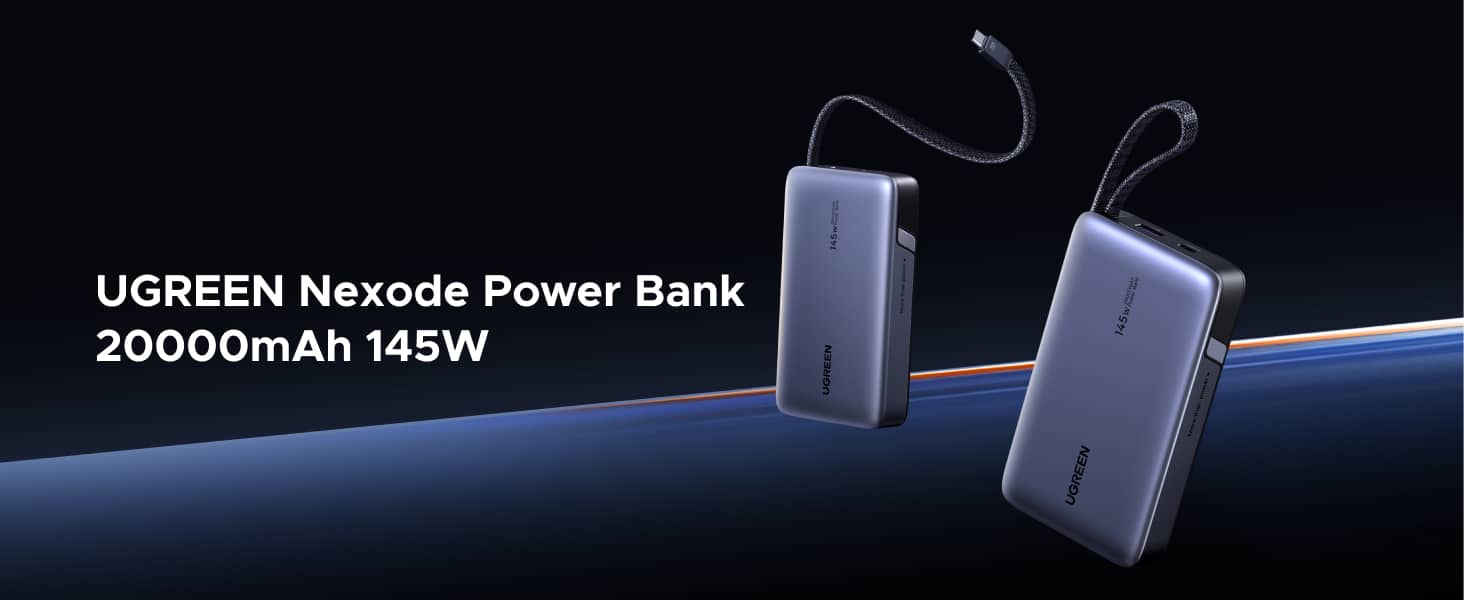 UGREEN PB551 55994 Nexode Power Bank 20000mAh 145W with Built in USB C Cable