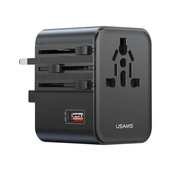 USAMS CC309 25W Dual Type-C + USB Universal Travel Charger