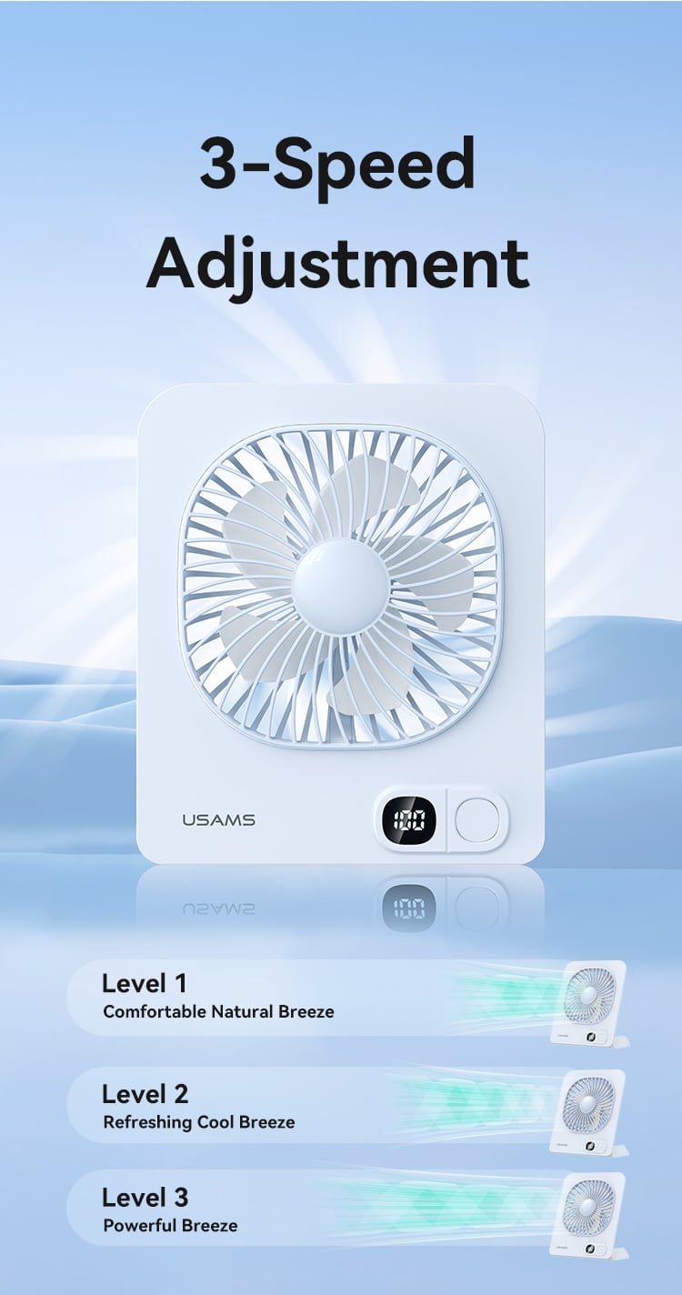 USAMS ZB363 Lightweight Magnetic Desktop Fan 2