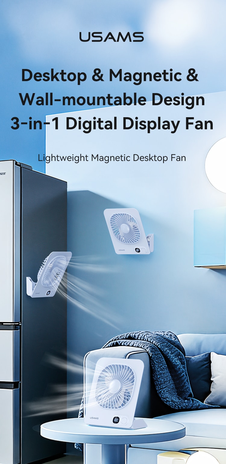 USAMS ZB363 Lightweight Magnetic Desktop Fan 5