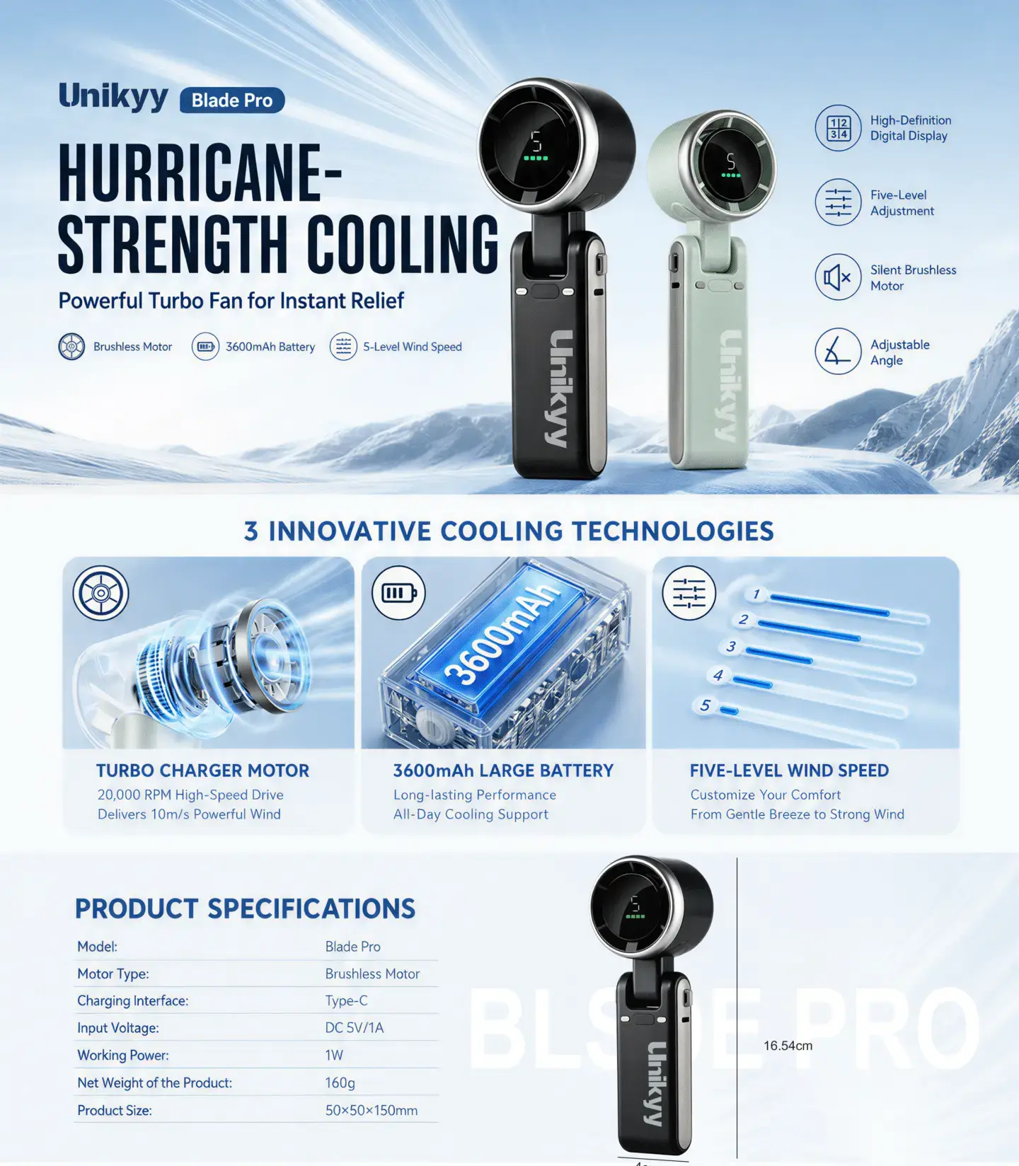 Unikyy Blade Pro High Speed Turbo Fan 1