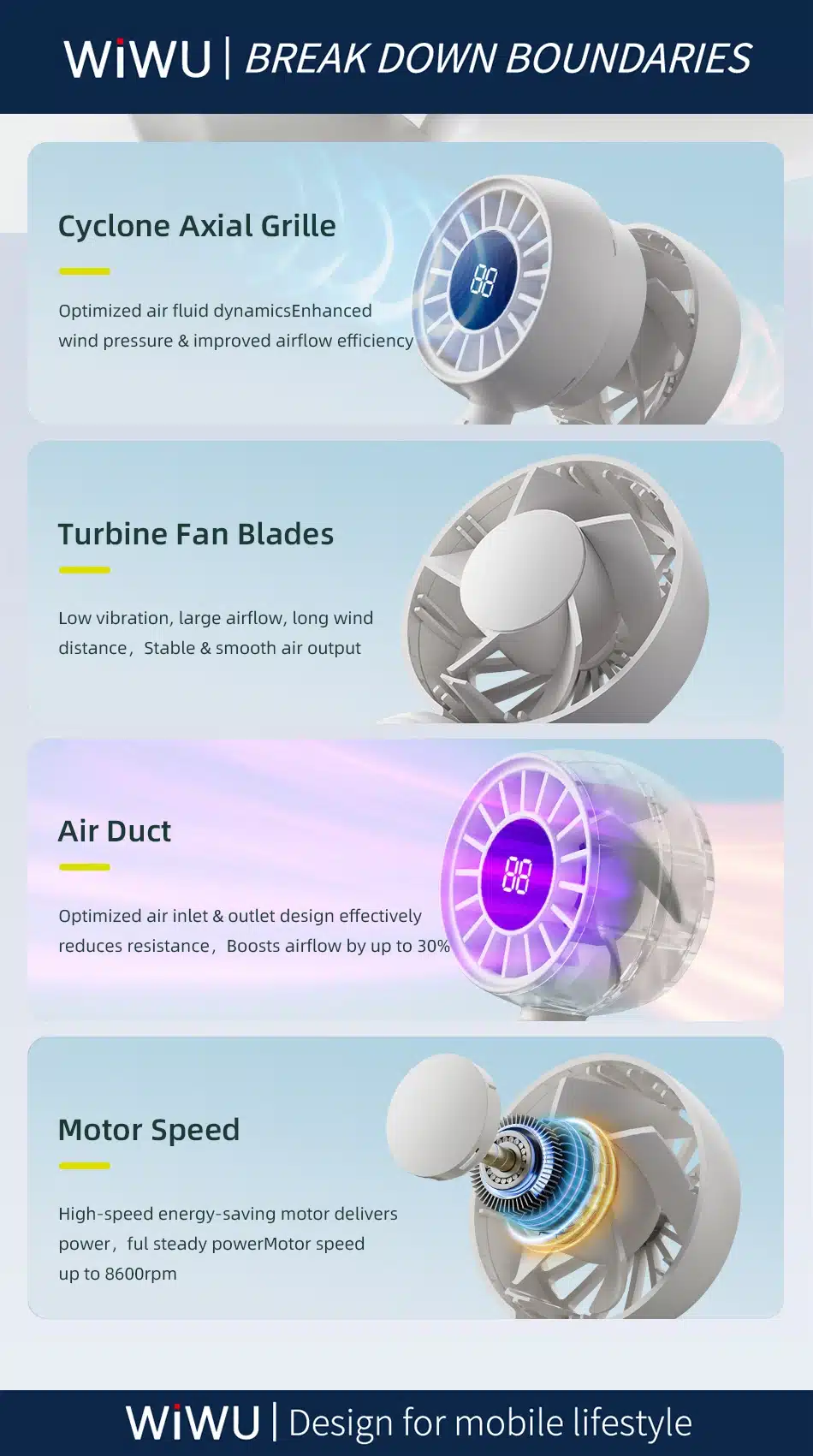 WiWU Wi FS017 Bubble Mini Pro Portable Handheld Fan 1