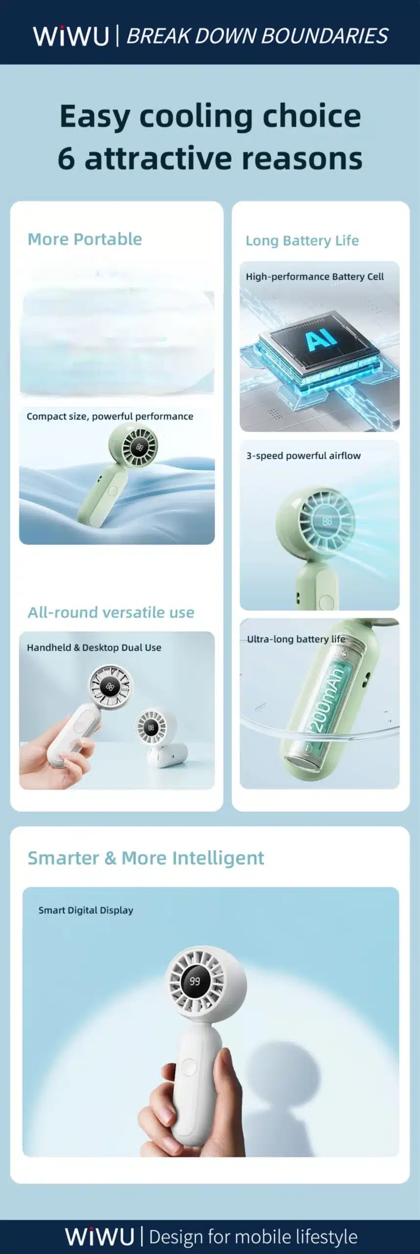 WiWU Wi FS017 Bubble Mini Pro Portable Handheld Fan 3 scaled