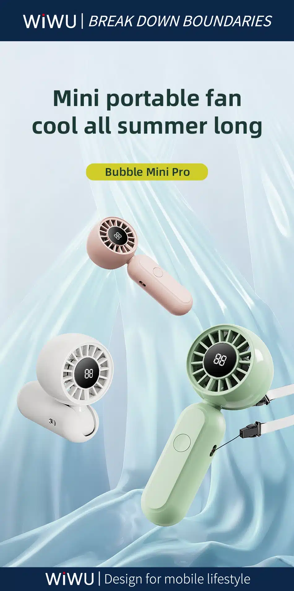 WiWU Wi FS017 Bubble Mini Pro Portable Handheld Fan 4