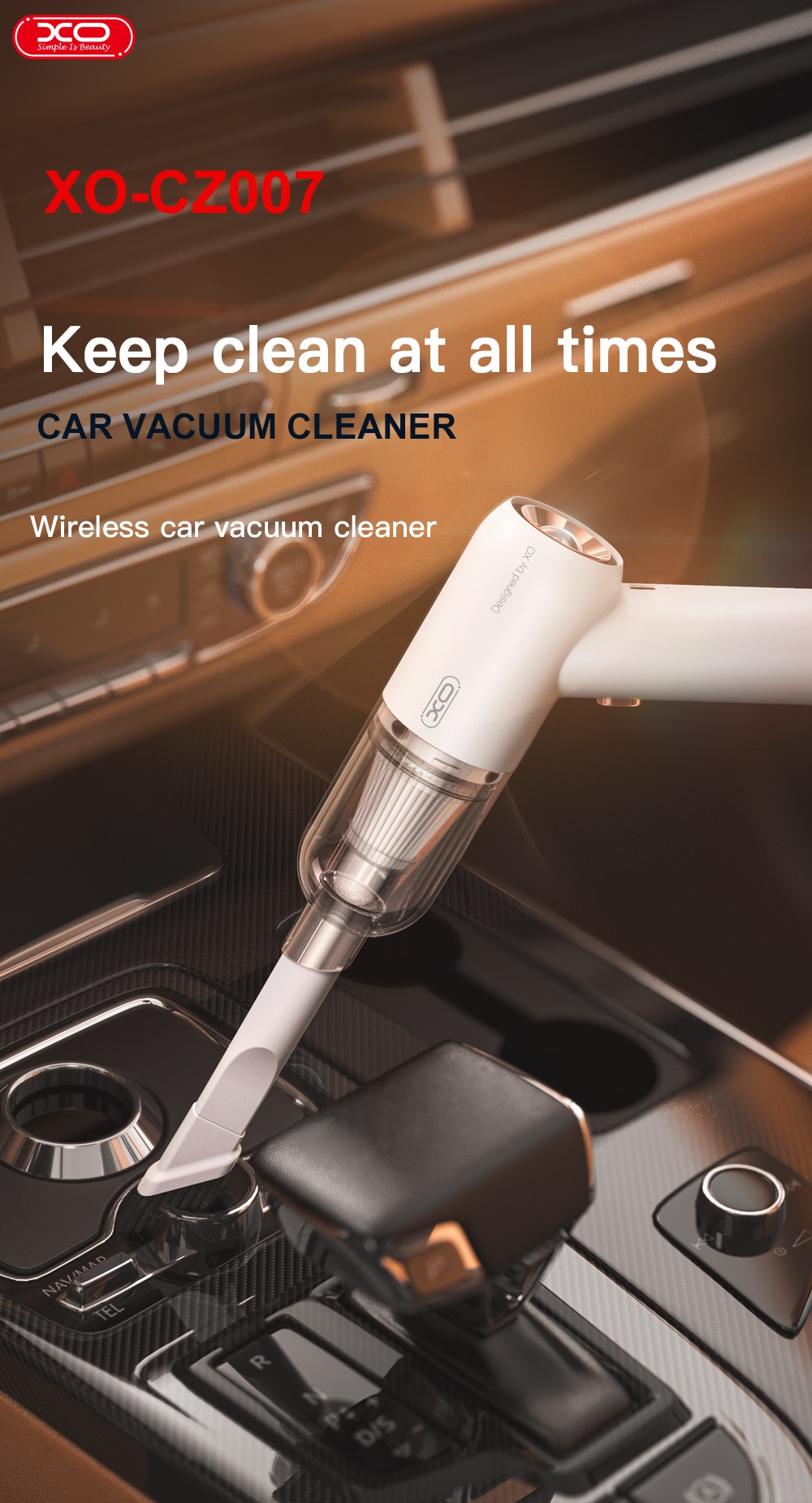 XO CZ007 37W Wireless Handheld Car Vacuum Cleaner 5