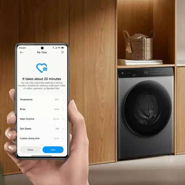 Xiaomi Mijia Front Load Washer Dryer 10.5kg XM105KGFLXGO Extra-large drum for superior cleaning and drying Up to 99.99% bacteria removal through steam washing Colorful touch panel for easy operation Smart control via the Xiaomi Home app Durable direct drive motor for quiet, efficient performance Powerful washing for thorough cleaning and energy saving Extra-large drum* for fewer wrinkles The ultra-slim, large drum offers more tumbling space and strong centrifugal force, ensuring fast and efficient drying. High mechanical force created by Power Wash* technology for a deep and effective cleaning result. Reduce bacteria with Hygiene care, enjoy healthy life Steam removes bacteria and mites to protect your health High-temperature steam penetrates fabrics deeply, removing bacteria without harming clothes. A little water quickly generates steam for efficient sterilization. The dedicated Steam* button enables this feature easily across wash programmes. 99.99%* Bacteria removal 100%* Mite removal 99.99%* Virus prevention Effortless laundry for relaxed lifestyle Colourful touch control panel An extra-wide colour panel offers user-friendly operation and clearly displays function indicators. 32 programmes available* Special care for your clothes Choose from various programmes to clean specific materials as the seasons change. The machine also features dedicated programmes for extra care such as Baby Care and Underwear programmes. *32 programmes: 14 programmes on the control panel and 18 more to choose from in Xiaomi Home app. Washer and dryer all in one The 59-minute* quick Wash & Dry programme with 14.5m/s* high airflow for fast daily laundry. Smart wash The load-sensing system automatically detects laundry weight to optimize water volume and cycle time, improving energy efficiency. Smart drying for hassle-free use Gentle drying prevents damage to your clothes Equipped with high-precision sensors to control the temperature and drying duration in real time. 3D drying for faster moisture removal. Smart technology with detailed attention Smart dry control* Smart precision control, automatically ends the cycle when the clothes are dry, preventing damage or over drying, leaving them soft and fluffy. Refresh care Aromatherapy wash* for freshness Low-temperature, aromatic steam penetrates fibres to keep your clothes smelling fresh. Refresh care* Steam permeates the fabric, deep clean to remove fine dust and odours. Refresh & Loosen* Auto spin activates if clothes remain uncollected for 30min post-cycle, enabling worry-free night-time laundry. Smart connection to Xiaomi Home app Remote operation via Xiaomi Home app Remote control wash programmes Smart laundry expert Automatically recommends programmes based on usage habits and remembers wash settings OTA updates Ongoing updates with new versions, features and wash programmes for a consistently optimised experience Personalised washing and drying experience Live life at your own pace In the My Time programme, you can customise settings to suit your needs, including wash duration, temperature and number of rinse cycles. Google and Alexa voice control* Turn the machine on or off and schedule your laundry with a single voice command. *Compatible Alexa and Google Assistant-enabled devices are required. Google Assistant is not available in certain languages and countries. Google, Google Home and Google Nest Mini are trademarks of Google LLC. Alexa is not available in certain languages and countries, Amazon, Alexa, and all related marks are trademarks of Amazon.com, inc. or its affiliates. Please refer to official websites for more information. Features a quiet and durable Direct Drive motor that gently cares for fabrics Low-noise rinsing with the direct drive motor Magnetic levitation enables low noise drum rotation, letting you relax undisturbed during laundry. 2-year all parts warranty 12-year Direct Drive motor warranty Trustworthy after-sales service and support for your peace of mind Multiple health protection for a clean laundry environment 3D filter protects the machine and clothes with purified water 3D dual-sided filtration efficiently traps mud, hair, and plastic particles. Durable POM material resists wear, corrosion, and is easy to clean and disassemble. Triple protections for reassuring laundry Anti-clogging Prevents silt buildup in inlet pipes for uninterrupted water flow. Anti-corrosion Minimises impurity intrusion for longer and stable operation. Anti-residue Delivers cleaner water and fabric care for health protection. Stainless steel drying tunnel The dryer tunnel is made from stainless steel, helping to prevent germ and dirt. High-temperature drum cleaning Health protection at the source Featuring high-temperature self-cleaning cycle, which can achieve 99.99% sterilization* and 99.9% dust removal*, ensuring the cleanliness of the drum before the next round of laundry. Spray water Reduce detergent residue Auto door rinse reduces foam residue, eliminating manual wiping. Nano anti-bacterial* door seal gasket High-quality anti-bacterial material removes bacteria for powerful protection. Drum light No more uncollected clothes at night Thoughtful protection in every detail 24-hour delay start Schedule washing before bed and wake up to fresh clothes Add clothes mid-cycle* Press the pause button to add clothes whenever without the wait Harmonious design aesthetics Ultra-slim design Builds in cabinets without protrusions With a slim 570mm* body, the sleek design fits seamlessly into cabinets, optimising space for a clean and organised look. Minimalistic aesthetic for your home The simple and versatile design fits seamlessly into your home without sacrificing style. Specifications Product model XM105KGFLXGO Colour Silver Gray Rated washing capacity 10.5kg Rated drying capacity 7.0kg Spin speed 1200rpm Net weight 62kg Gross weight 67kg Rated washing power input 1800-2200W Rated drying power input 1400-1800W Product dimensions (Width/Depth/Height) 598 x 570 x 850mm Rated voltage 220V-240V~ Rated frequency 50 Hz Operating water pressure 0.05MPa-0.8MPa