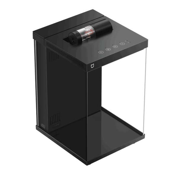 Xiaomi Mijia Smart Desktop Fish Tank 10L Xiaomi Mijia Smart Desktop Fish Tank 10L Multiple configurations are available All fish farming equipment is available in one place, making fish farming experience easier. Water pump Tank Lighting Filter system Feeder Temperature sensor* Patented smart food bin* conveniently feeds fish The Mijia APP allows you to customize settings to automatically feed fish at regular intervals and in fixed quantities according to the number and type of fish. The size of the feeding port can be adjusted manually. Parameters Product name: Mijia smart desktop fish tank Product model: MYG200 Product material: ABS shell, glass tank body Rated input: 5V-2A Product size: 204x225x342mm Rated power: 10W Product net weight: 4.2kg Product gross weight: 5kg Adapter model: AD-D1370500200CN01 Adapter output: 5V-2A Adapter input: 100-240V~50/60Hz 0.3A Implementation standard: GB 4706.1-2005 Packing list Fish tank x1 No. 1 physical and biochemical filter module x1 No. 2 water pump module x1 Drain pipe x1 Power adapter x1 Fishkeeping knowledge card x1 Instruction manual x1 Water pump filter cotton x2