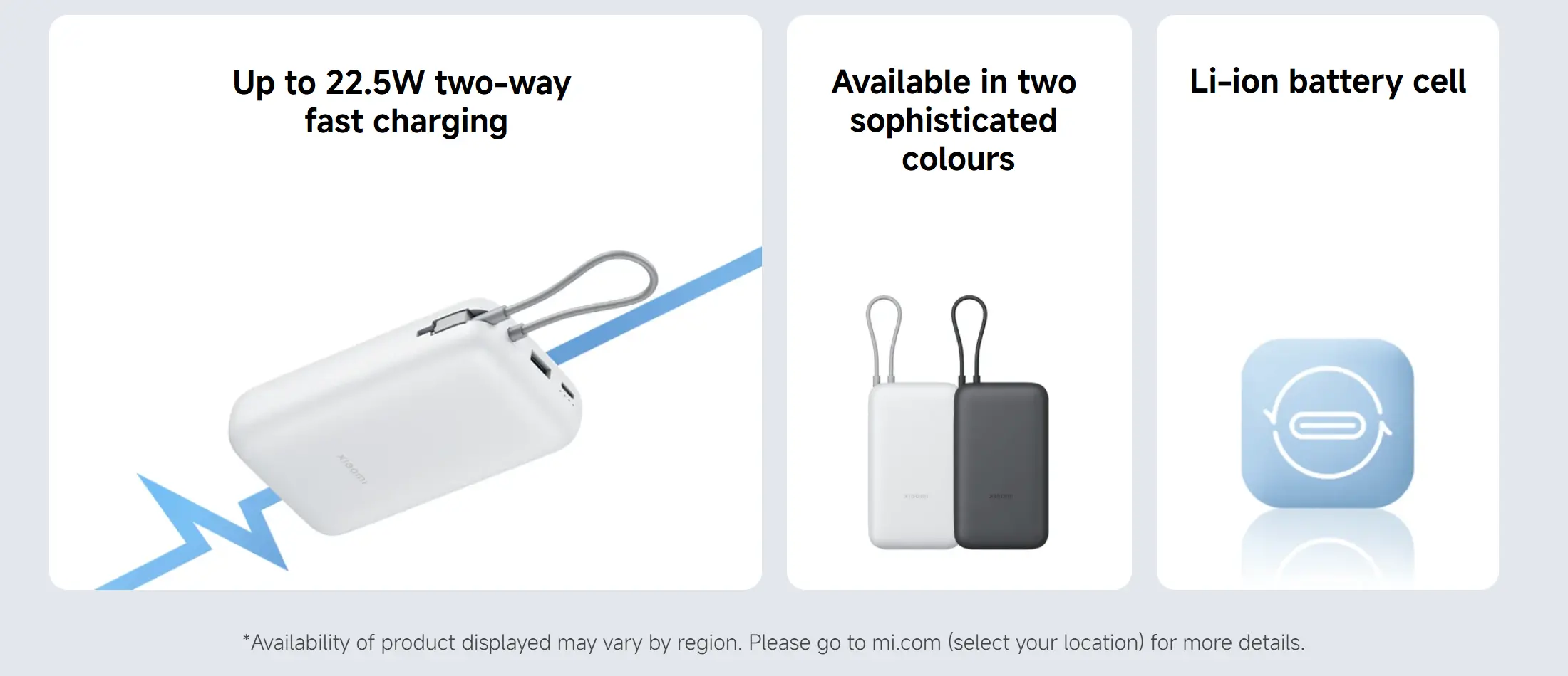 Xiaomi Power Bank 20000 Integrated Cable PB2020MI 1