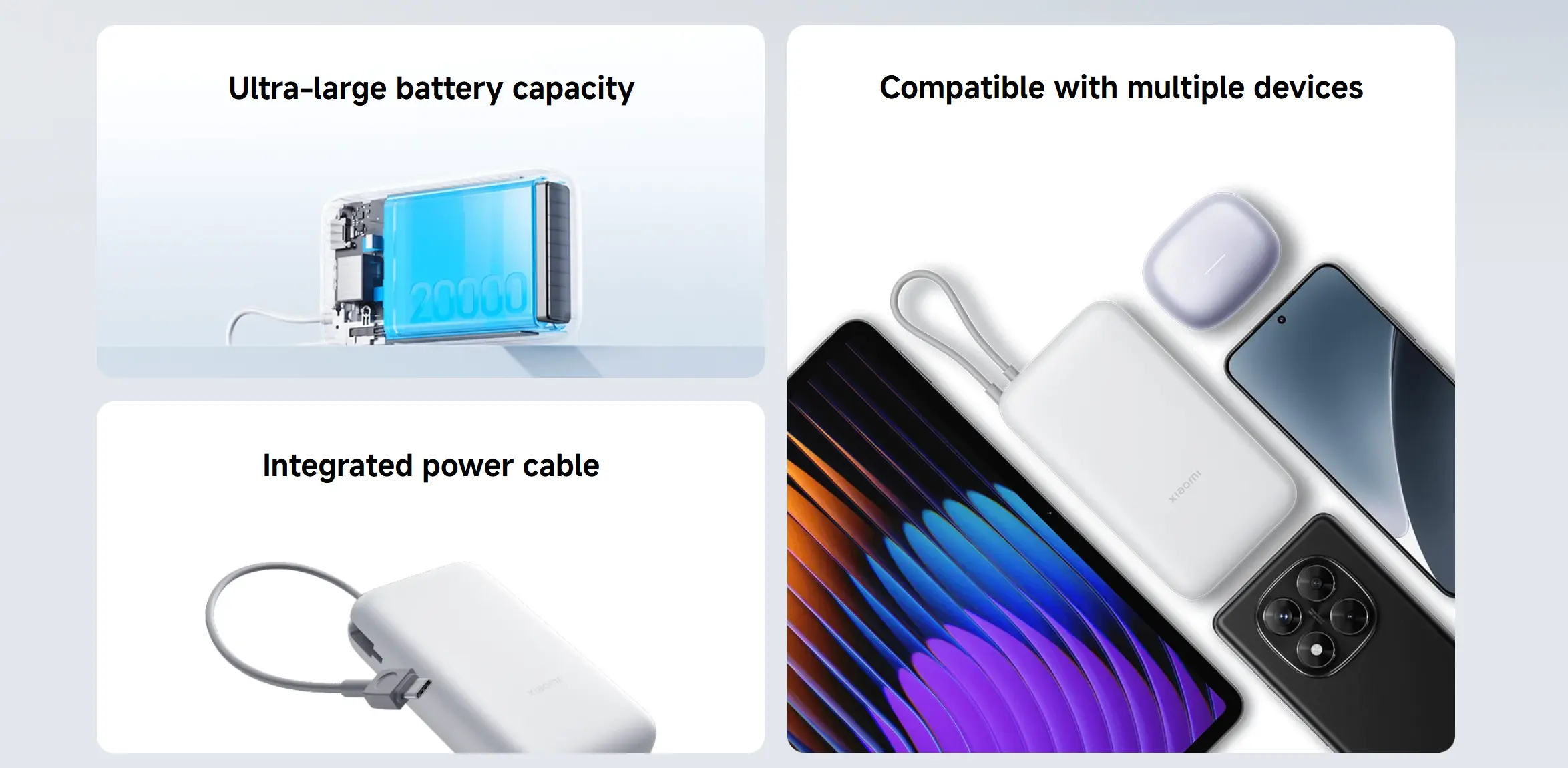 Xiaomi Power Bank 20000 Integrated Cable PB2020MI 2