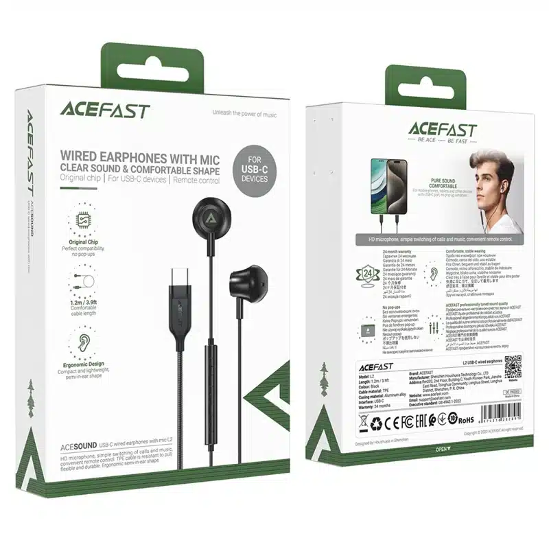 ACEFAST L2 USB C Wired Earphones with Mic 1