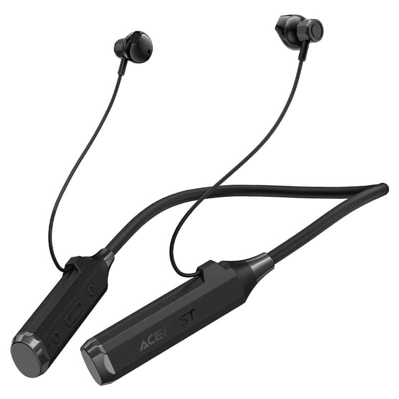 ACEFAST N6 Neck-Hanging Wireless Earphones (5) ACEFAST N6 Neck-Hanging Wireless Earphones PRODUCT SERIES ACESOUND battery life headset round icon Extra-large battery Up to 130 hours of usage time gaming mode round icon Ultra-low latency gaming mode Ultimate audio-visual synchronization bass boost mode round icon Bass boost mode Cinema-level bass effects acefast n6 display round icon LED digital display Battery and volume level at any time in ear design ver2 icon round Ergonomic design Comfortable fit to the ears acefast n6 magnetic design round icon Magnetic design Beautiful and convenient SPECIFICATION Product name: ACEFAST N6 neck-hanging wireless earphones. BT version: v5.4. Audio protocol: SBC / AAC. Transmission distance: 10m. Driver: 14mm. Sensitivity: 110dB ± 3dB. Frequency response: 20Hz-20kHz. Battery capacity: 1000mAh. Input: DC5V⎓0.8A (USB-C). Charging time: 1.5 hour. Working time: Music playback time of 130 hours (at 50% volume). Material: Casing: PC + ABS. Cable: silicone sheath. Size: 135 × 195 × 15mm. Weight: 63g. Waterproof rating: IPX4. Certification: CE, RoHS, FCC, UKCA, EAC. 🎯Product features:🎯 🔋Extra-large battery capacity🔋 Provides up to 130 hours of usage time and 200 hours of standby time, with just one charge per month. 🎮Ultra-low latency gaming mode🎮 Perfect audio-visual synchronization (switch by double-clicking the power button). 🔊Bass boost mode🔊 Cinema-level bass effects (switch by triple-clicking the power button). 💯LED digital display💯 Allows real-time monitoring of earphone battery level and volume level. ⚡Efficient charging⚡ 10 minutes of charging provides 20 hours of usage. 👂In-ear design👂 Ergonomic structure that fits the ear perfectly. Features lightweight wearability, comfortable fit to the ear contours, no discomfort even with prolonged use, no falling out during vigorous movement and ideal for sports. ➰Skin-friendly silicone➰ Neckband with a 120° ergonomic design that fits the neck perfectly. Remains in place during intense movement, does not slip, and does not irritate the skin. 🧲Automatic magnetic absorption🧲 Easy storage and prevention of tangling.