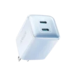 Anker A2038 521 Charger (Nano Pro) 40W 40W Max Charging Charge your MacBook Air at full speed when you connect to either USB-C port. Simultaneous Charging Power up your iPhone 13 and your iPad at the same time, at full speed. Advanced Safety Features Equipped with our all-new ActiveShield safety system to offer enhanced protection. Features a Dynamic Temperature Sensor which actively monitors temperature, and a Power Tuner Chip which adjusts power output to safeguard your connected device. Our Speed, Your Style Choose between 4 unique colors to find the one that suits your style. Model Number: A2038 Anker 521 Charger (Nano Pro) Faster. Smarter. Safer. Faster and Faster Charge the new iPhone up to 3 times faster than with your old 5W iPhone charger, or charge a 12.9″ iPad Pro (2018) almost 40% faster than with the original 18W in-box charger. 40W Max Charging Connect to either USB-C port to charge a MacBook Air at high speed. ActiveShield™️ Safety System Provides continuous temperature monitoring and output control to protect your connected device. Charge in Style Anker Nano Pro has an eye-catching icy finish and comes in 4 unique colors: Arctic White, Black Ice, Glacier Blue, and Cool Lavender. Small Size, Big Power 44% smaller than 2 original 20W iPhone chargers put together, but with just as much power. (Note: This is not a foldable charger) Input 100-240V～1.0A 50-60Hz Use One Port only 5.0V 3.0A 15.0W / 9.0V 3.0A 27.0W 15V 2.66A 40.0W / 20.0V 2.0A 40.0W Output (40.0W Max Per Port) PPS:3.3V -16V 2.5A (40W Max) Use Two Ports : Output: 20.0W + 20.0W (40.0W Max) Total Output: 40.0W Max Average active efficiency 82.78% Efficiency at low load (10%) 69.36% No-load power consumption 0.14W Operating Temperature 0℃〜 25℃ /32 ℉ -77 ℉