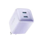 Anker A2038 521 Charger (Nano Pro) 40W 40W Max Charging Charge your MacBook Air at full speed when you connect to either USB-C port. Simultaneous Charging Power up your iPhone 13 and your iPad at the same time, at full speed. Advanced Safety Features Equipped with our all-new ActiveShield safety system to offer enhanced protection. Features a Dynamic Temperature Sensor which actively monitors temperature, and a Power Tuner Chip which adjusts power output to safeguard your connected device. Our Speed, Your Style Choose between 4 unique colors to find the one that suits your style. Model Number: A2038 Anker 521 Charger (Nano Pro) Faster. Smarter. Safer. Faster and Faster Charge the new iPhone up to 3 times faster than with your old 5W iPhone charger, or charge a 12.9″ iPad Pro (2018) almost 40% faster than with the original 18W in-box charger. 40W Max Charging Connect to either USB-C port to charge a MacBook Air at high speed. ActiveShield™️ Safety System Provides continuous temperature monitoring and output control to protect your connected device. Charge in Style Anker Nano Pro has an eye-catching icy finish and comes in 4 unique colors: Arctic White, Black Ice, Glacier Blue, and Cool Lavender. Small Size, Big Power 44% smaller than 2 original 20W iPhone chargers put together, but with just as much power. (Note: This is not a foldable charger) Input 100-240V～1.0A 50-60Hz Use One Port only 5.0V 3.0A 15.0W / 9.0V 3.0A 27.0W 15V 2.66A 40.0W / 20.0V 2.0A 40.0W Output (40.0W Max Per Port) PPS:3.3V -16V 2.5A (40W Max) Use Two Ports : Output: 20.0W + 20.0W (40.0W Max) Total Output: 40.0W Max Average active efficiency 82.78% Efficiency at low load (10%) 69.36% No-load power consumption 0.14W Operating Temperature 0℃〜 25℃ /32 ℉ -77 ℉
