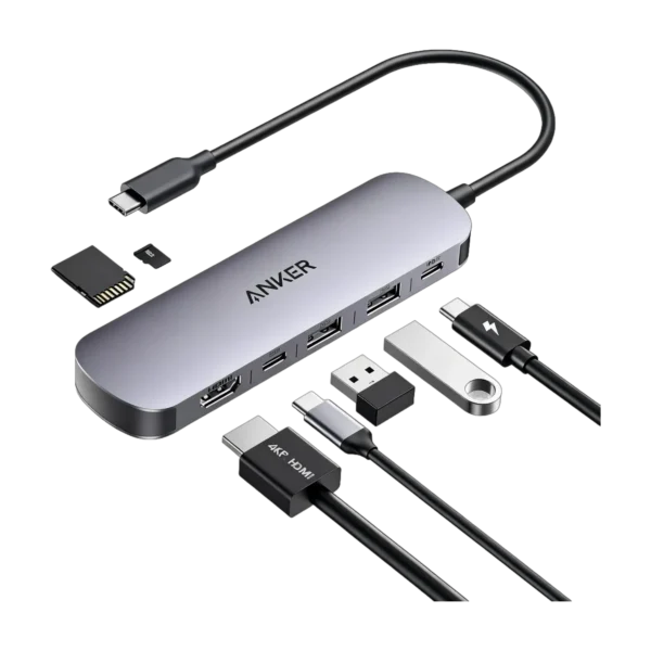 Anker A83D2 USB C Hub, 7-in-1 Multi-Port USB Adapter for Laptops