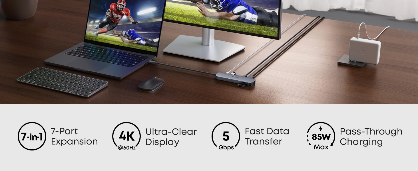 Anker A83D2 USB C Hub 7 in 1 Multi Port USB Adapter for Laptops 2