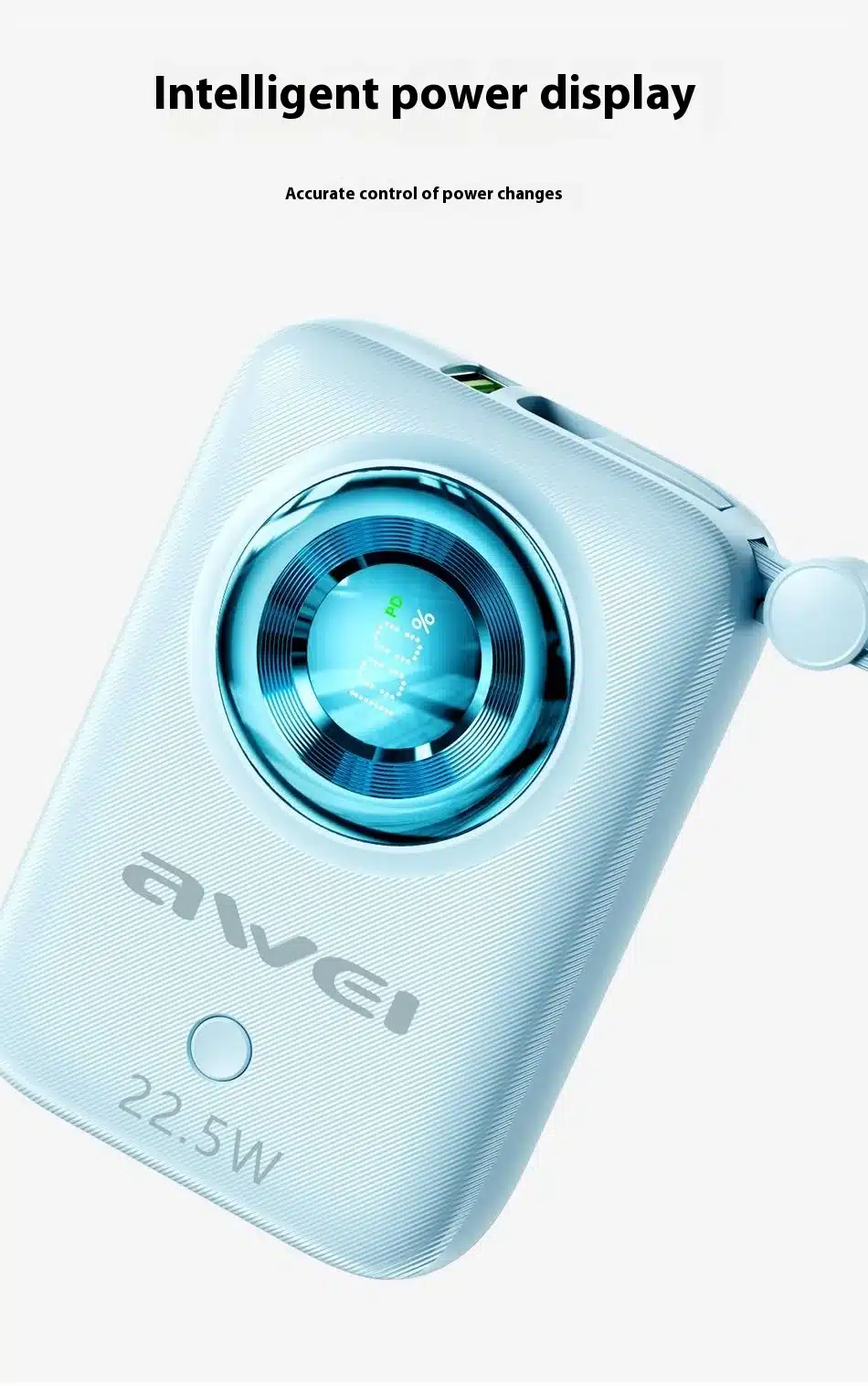 Awei P23K 10000mAh Digital Display Mini Power Bank 7