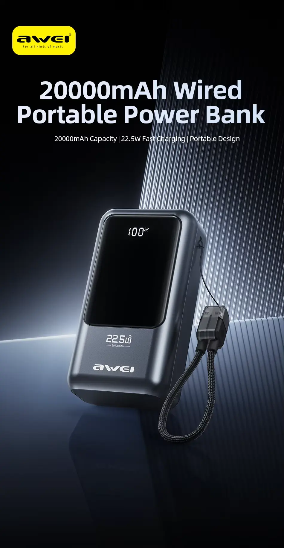 Awei PA 100 20000mAh 22.5W Power Bank 3