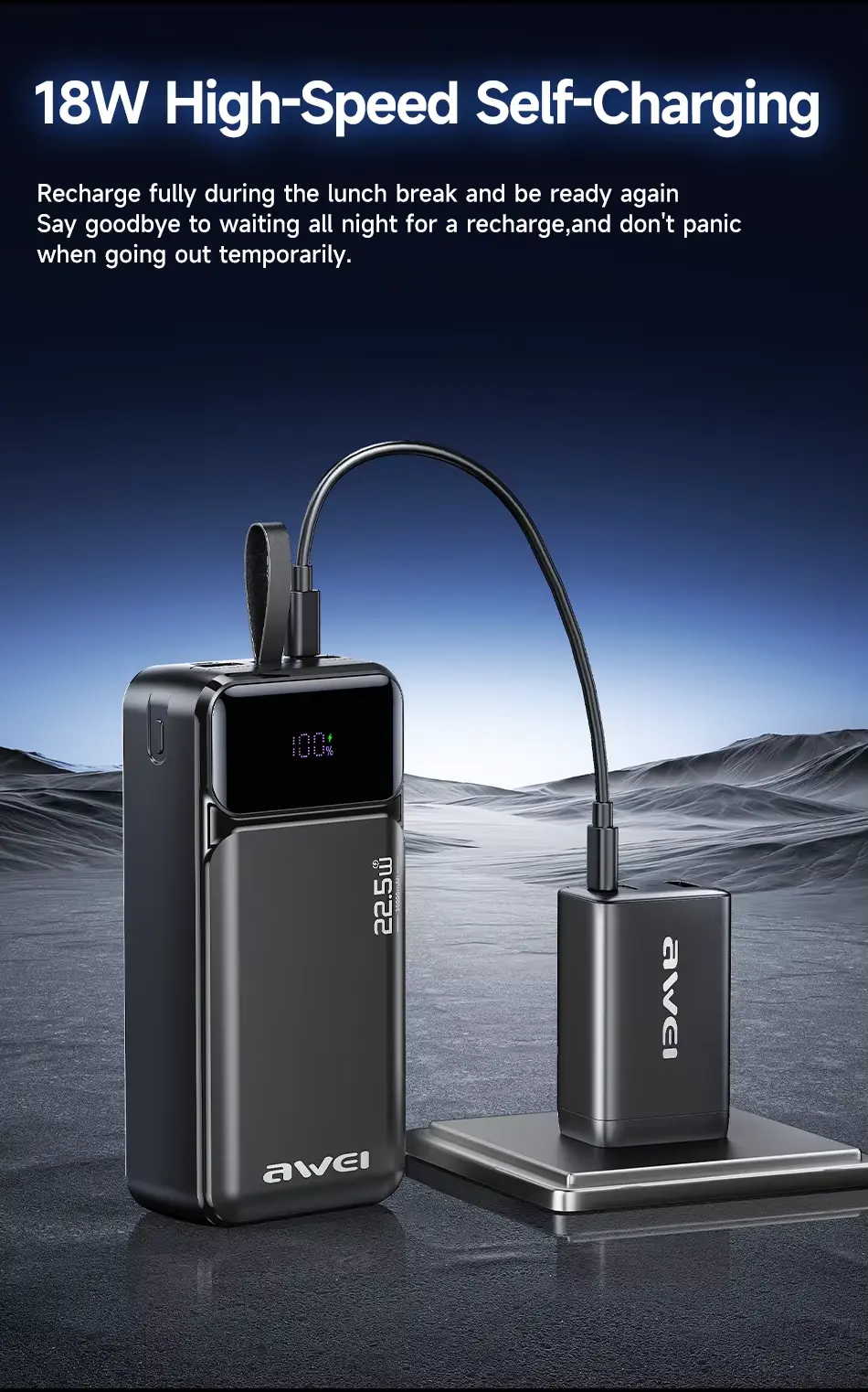 Awei PA 103 30000mAh 22.5W Fast Charging Power Bank 1