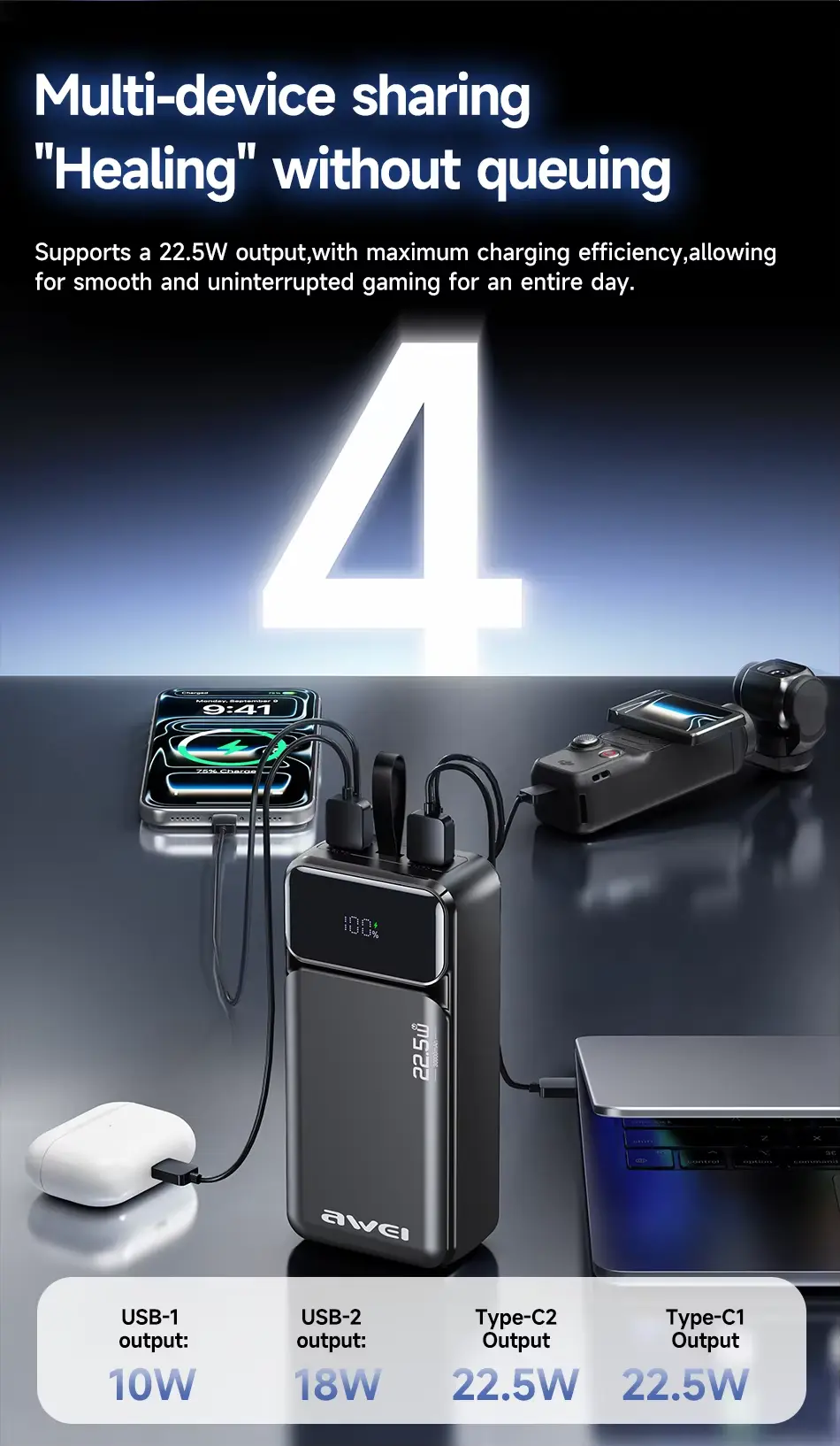 Awei PA 103 30000mAh 22.5W Fast Charging Power Bank 2