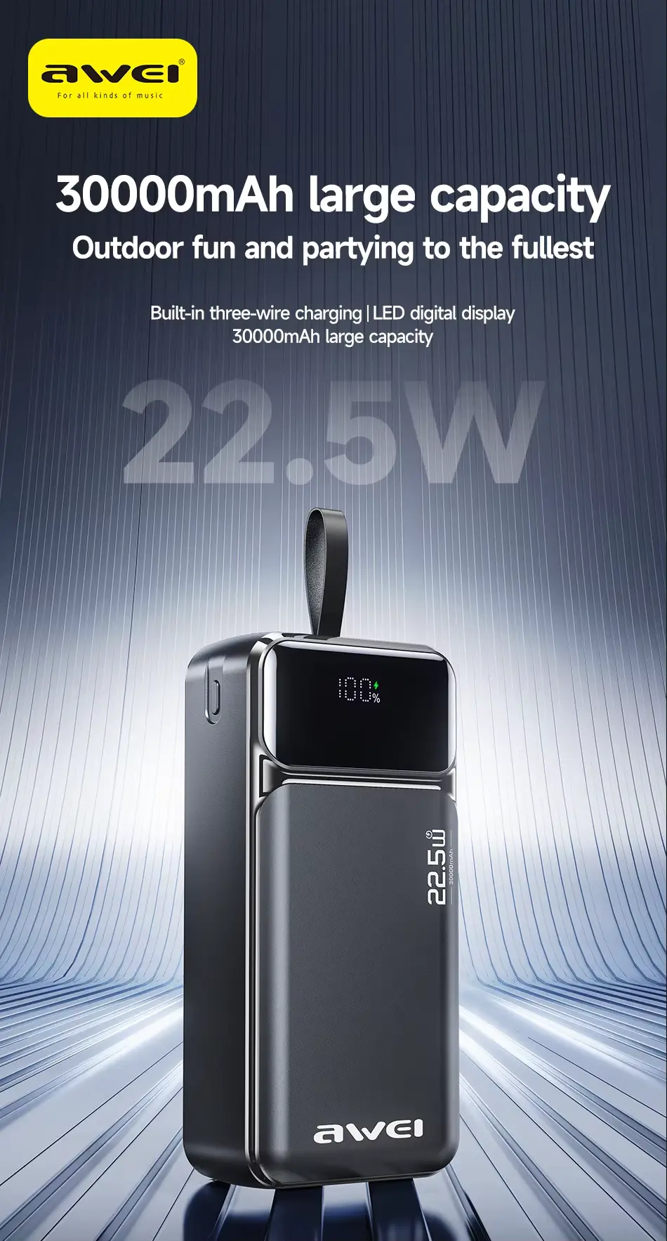 Awei PA 103 30000mAh 22.5W Fast Charging Power Bank 5