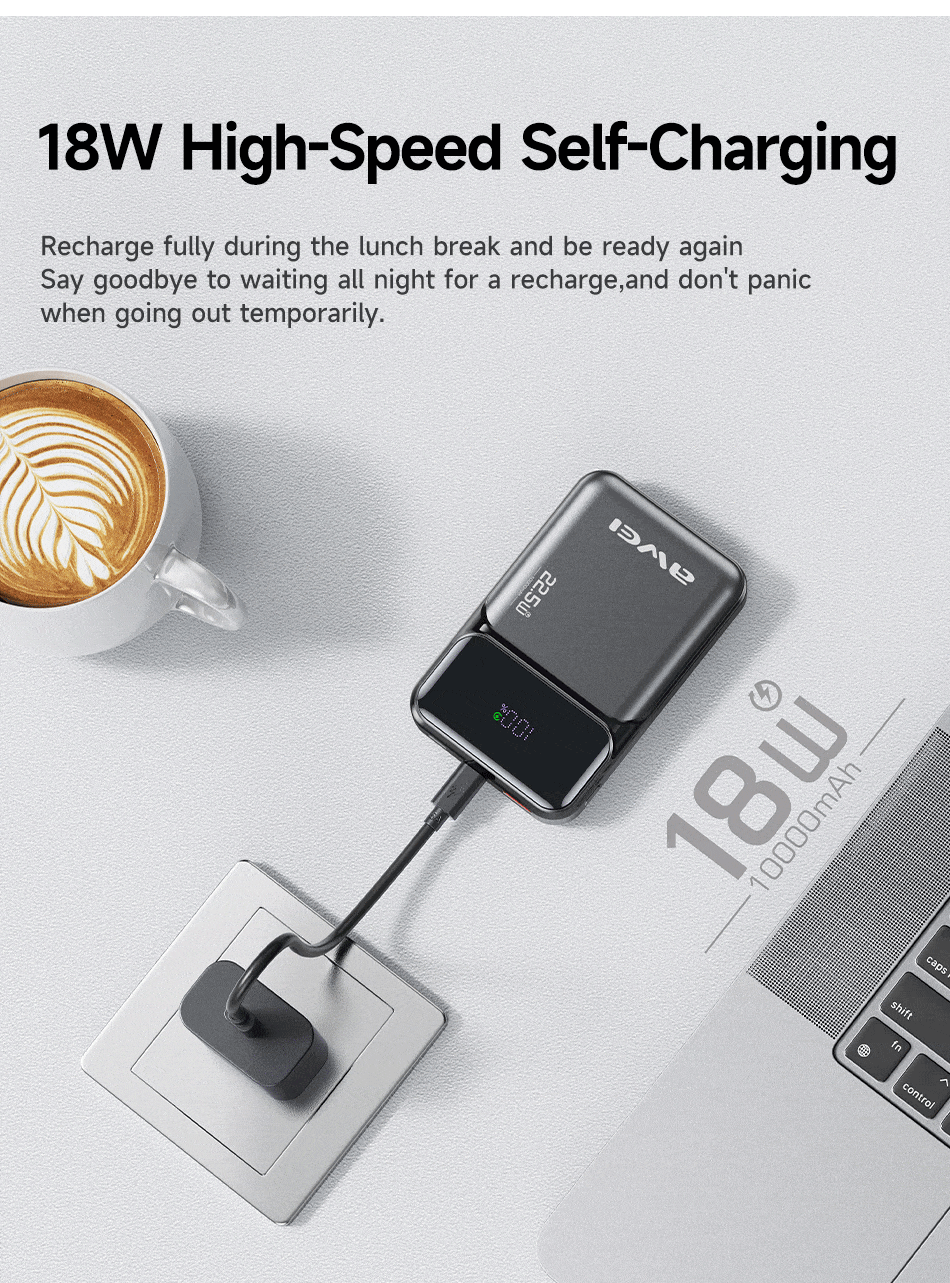 Awei PA 95 10000mAh 22.5W Portable Mini Power Bank 2