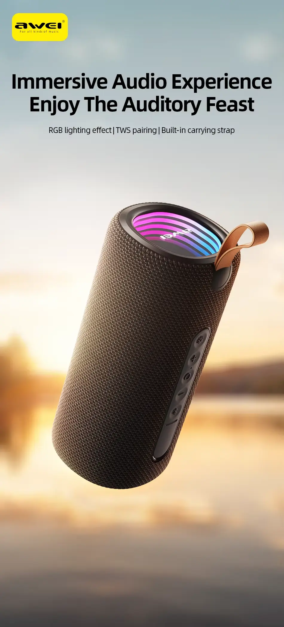 Awei Y200 Pro Portable 20W Wireless Stereo Speaker 4